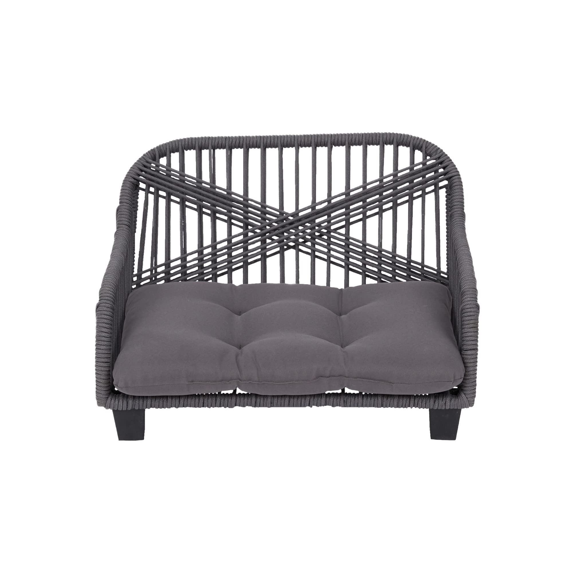 Teamson Pets Lachesis Woven Rope Pet Bed - Grey/Brown Small Indoor/Outdoor