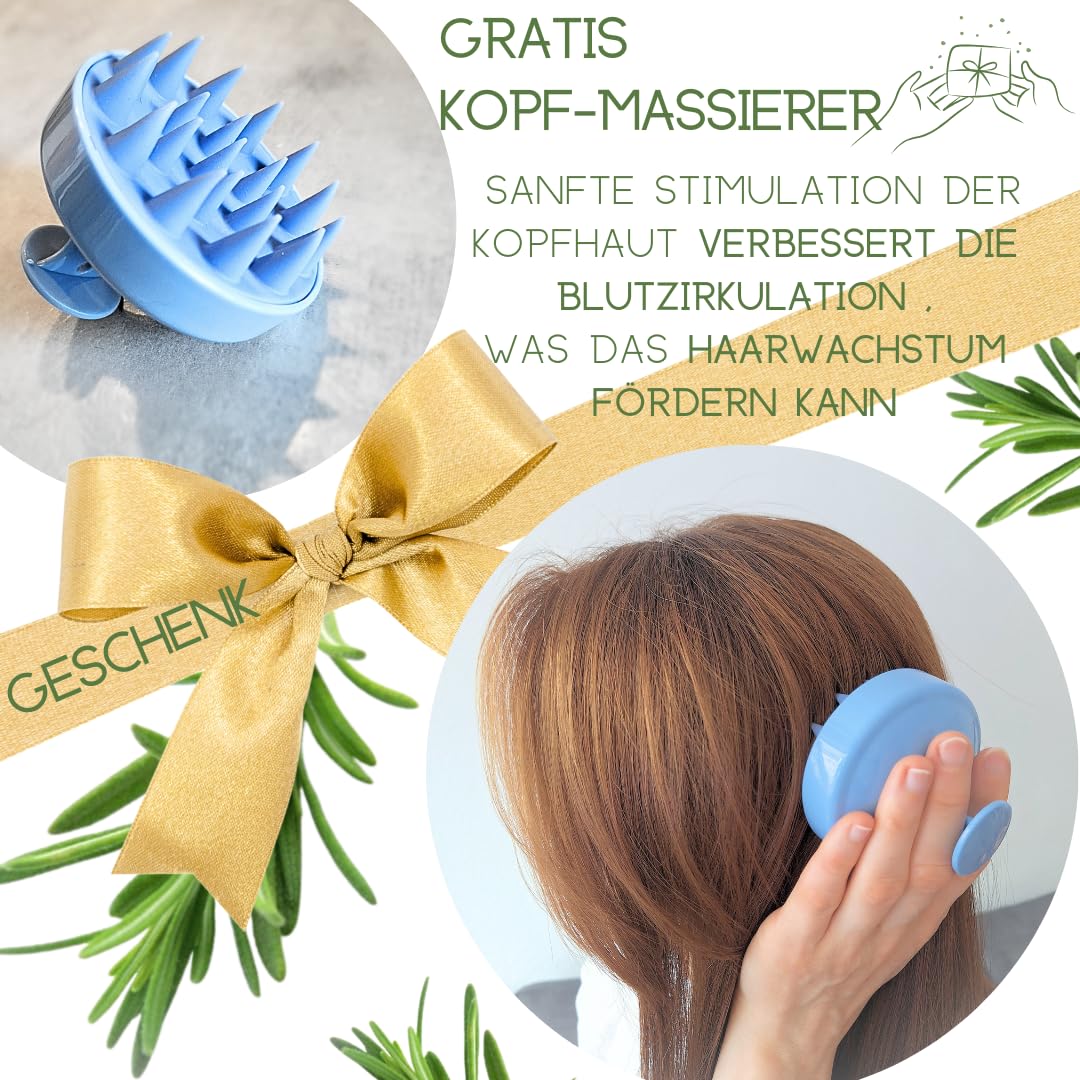 170 ml - Applicateur de racine de cheveux compatible avec WELEDA bio romarin cosmétique naturel - Tonique capillaire tonique à l'huile de romarin - Prévient la chute des cheveux (Vegan) 100ml