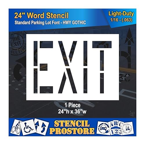 Miniatura 5 de Plantillas de marcado de pavimento  Plantilla EXIT de 24 pulgadas  24 pulgadas x 36 pulgadas x 18 pulgadas (128 mil)  Grado profesional