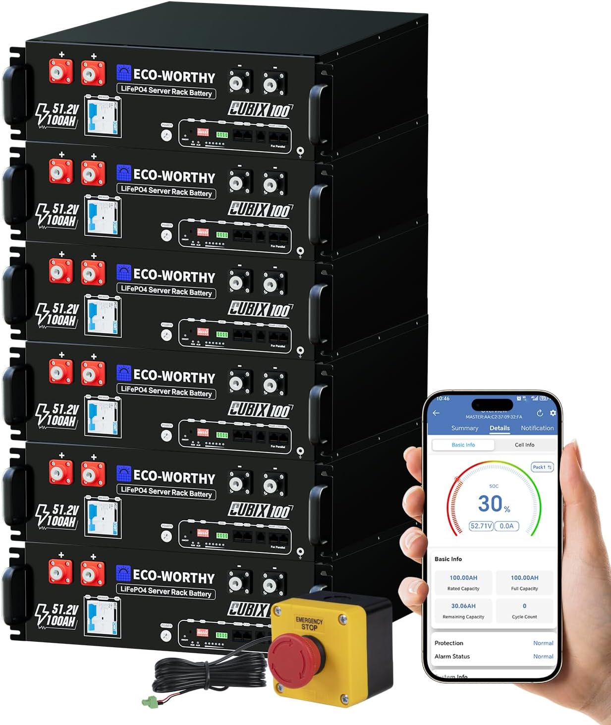 Batería Solar LiFePO4 48V 600Ah Kit 6 Unidades miniatura 1