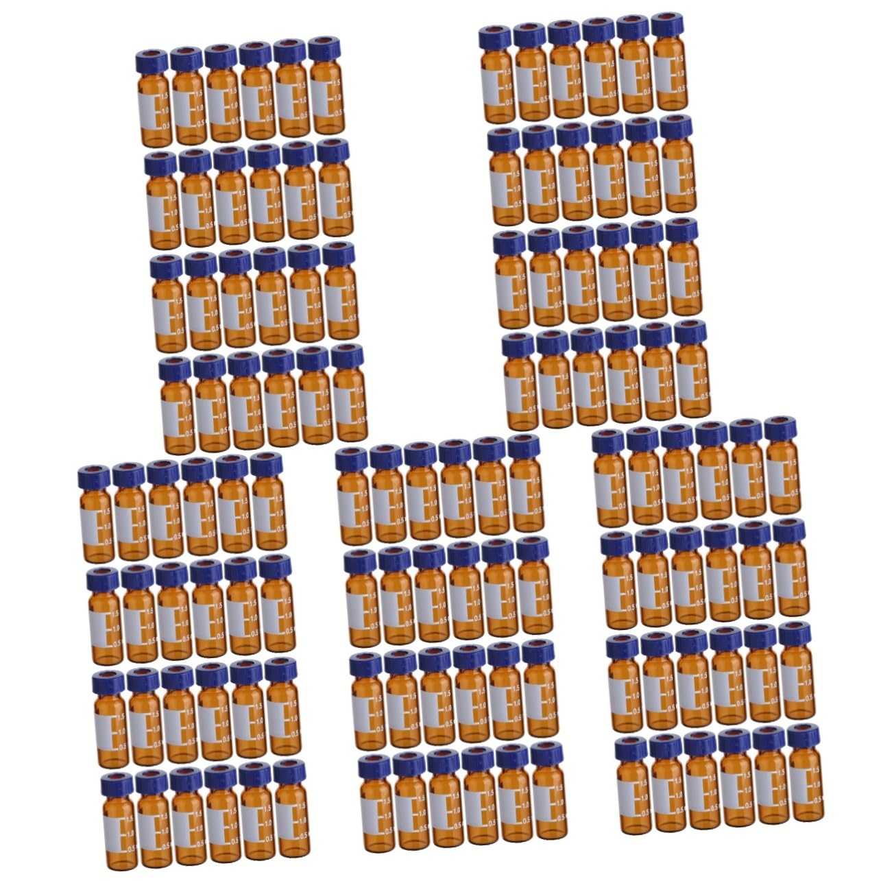 PRETYZOOM 10 Ensembles Fioles Verre Ambrées Pour Échantillons Bouteilles De Stockage Pour Chromatographie Avec Couvercle Pour Et Cosmétiques 100 Pièces X 10
