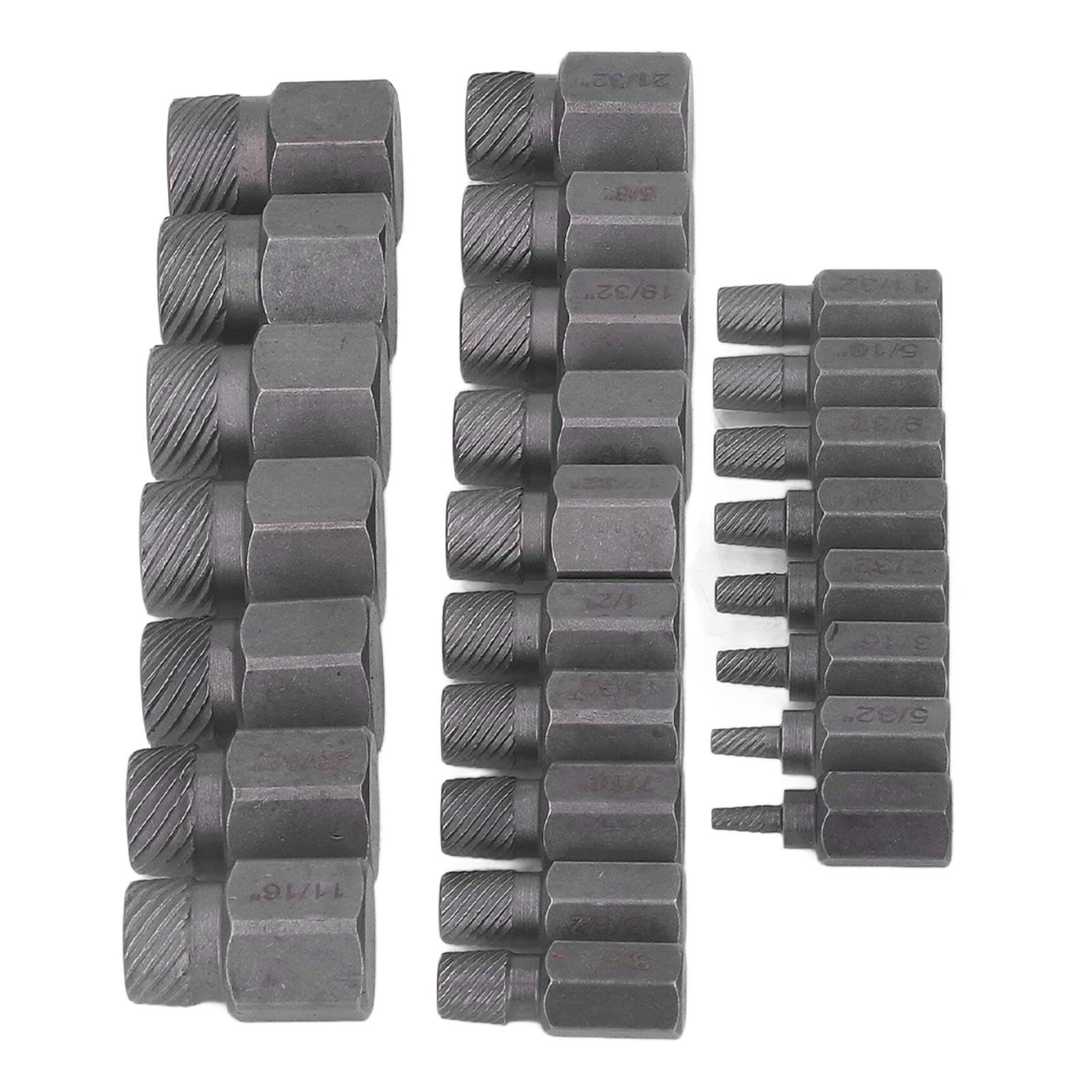 Garosa Juego de Extractores de Pernos, 25 Piezas Extractor de Pernos Dañados de Acero Al Cromo Molibdeno, Herramienta de Extracción de de Tornillo Estándar en Pulgadas con Tamaños de 1/8 a 7/8