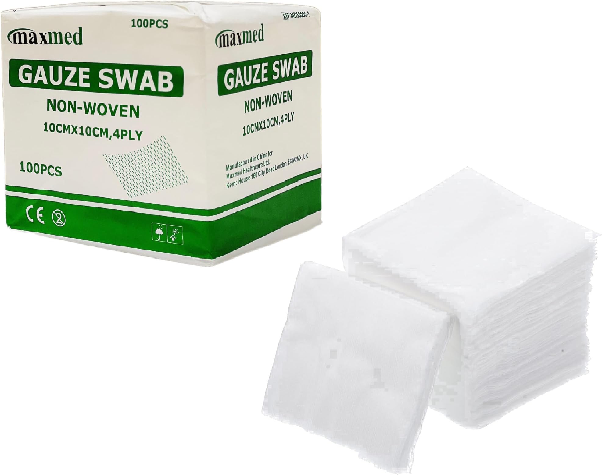 Non-Woven Gauze 10cm x 10cm | Non Sterile| Highly Absorbent | Non- woven Wipes Makeup Remover Pads | 4x4 Inch Non Woven Gauze Sponge Used for Makeup Removal, wound care, Skin Care - Pack of 100