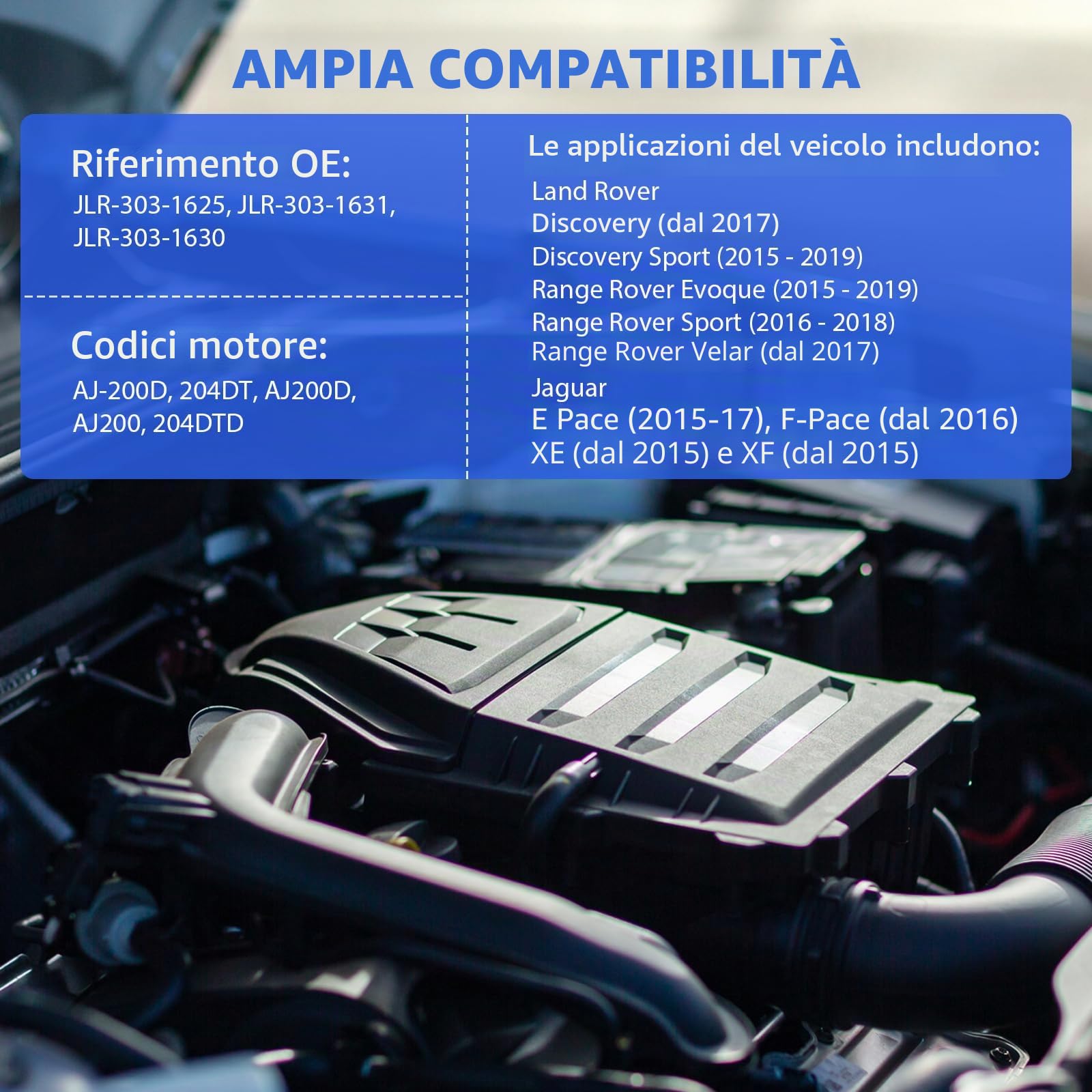 Kit di strumenti di fasatura per bloccaggio albero a camme motore compatibile con Land Rover Jaguar Aurora 2.0T JLR AJ200 Diesel Engine Set di strumenti di allineamento albero a camme, OEM JLR-303