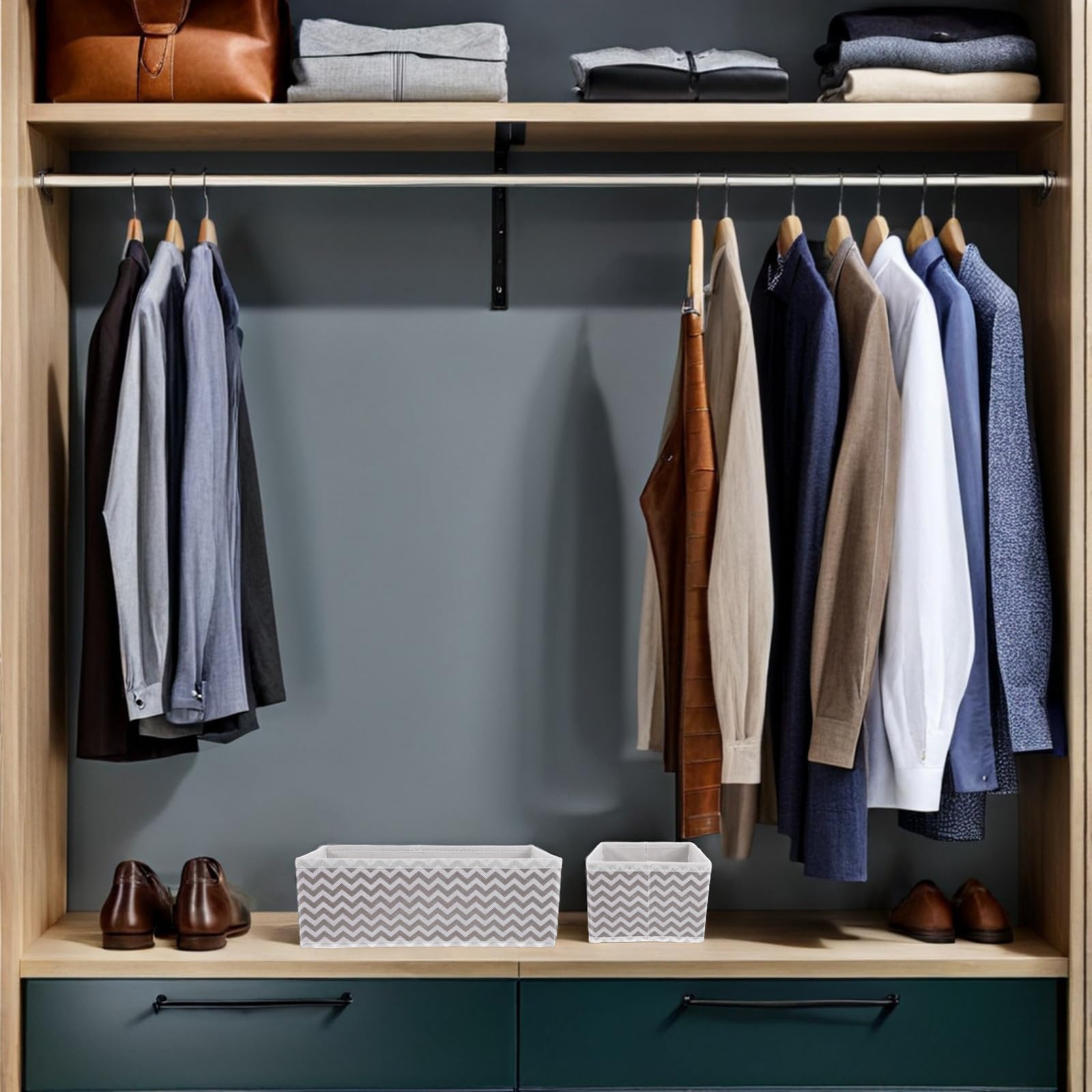 Organizador de Cajones 12 Piezas para Ropa Interior y Calcetines de Tela No Tejida, Diseño sin Tapa y Estructura Resistente para Armarios y Cómodas