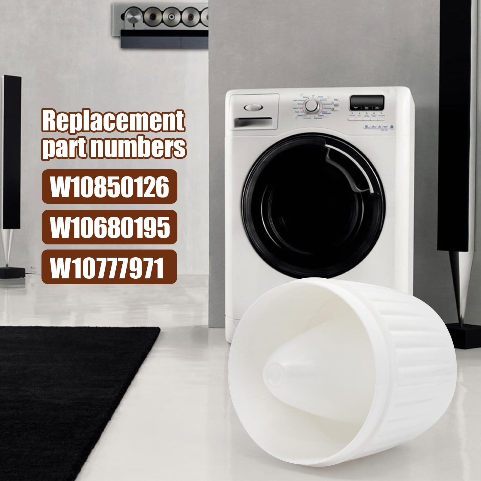 Dispensador de suavizante de tela blanco para lavadoras de carga superior, apto para Whirlpool W10850126, sustituye a W10680195 y W10777971