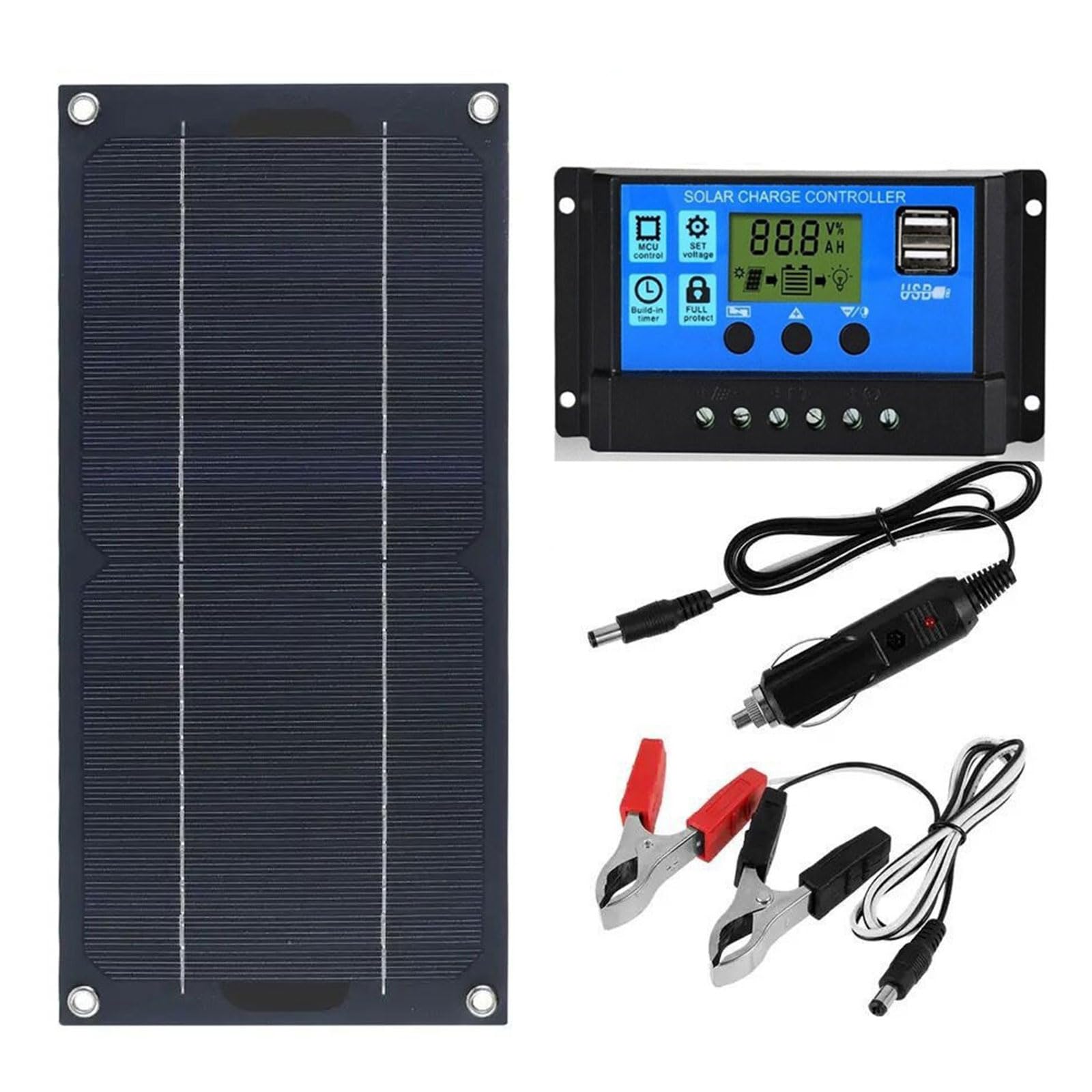 Panneau solaire 600W 100A kit photovoltaïque complet pour batterie externe 12V 24V
