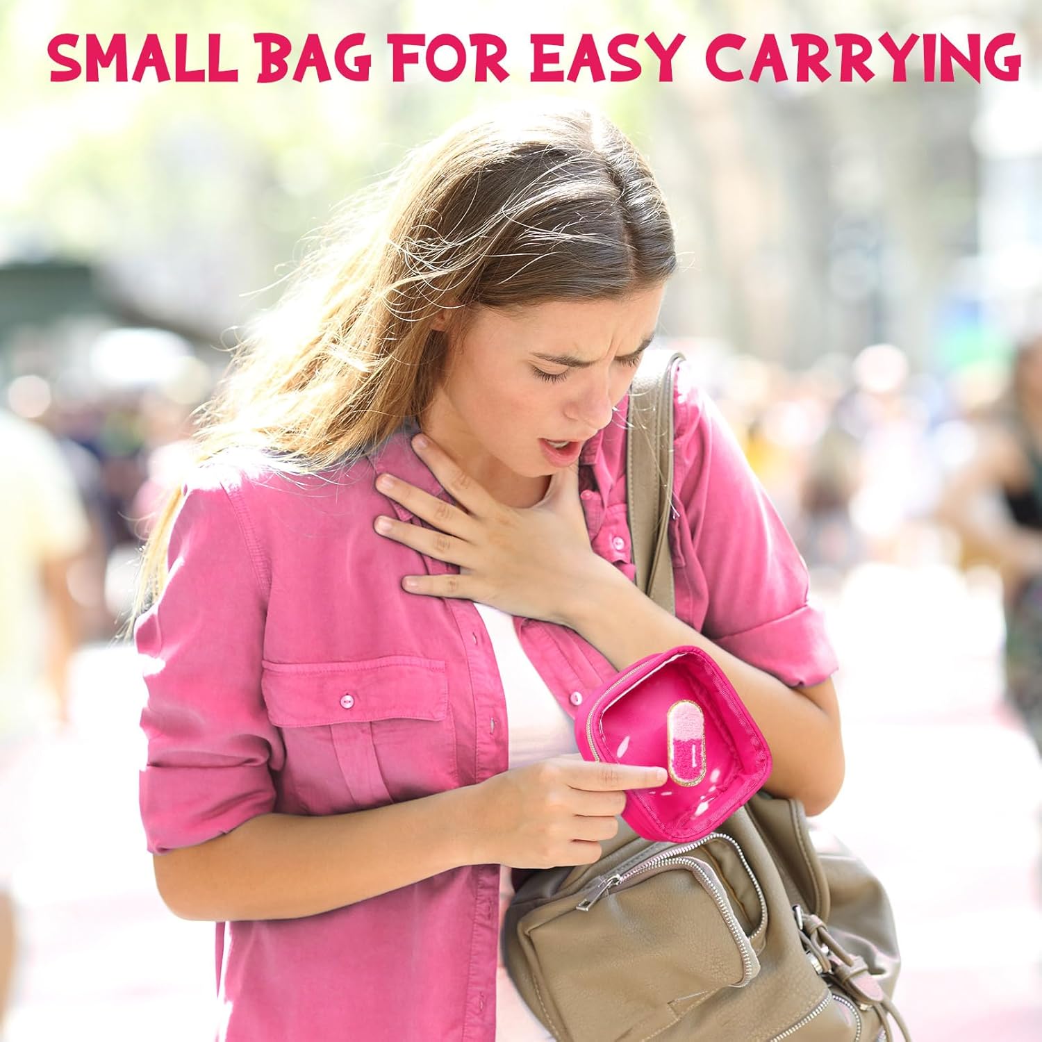 Hillban 2 Pcs Medicine Letter Bag Gift Chenille Preppy Clear Nylon Portable Makeup Meds Cases for Travel PVC Transparent Mini First Aid Storage Bag for Women(Stylish) - Image 6