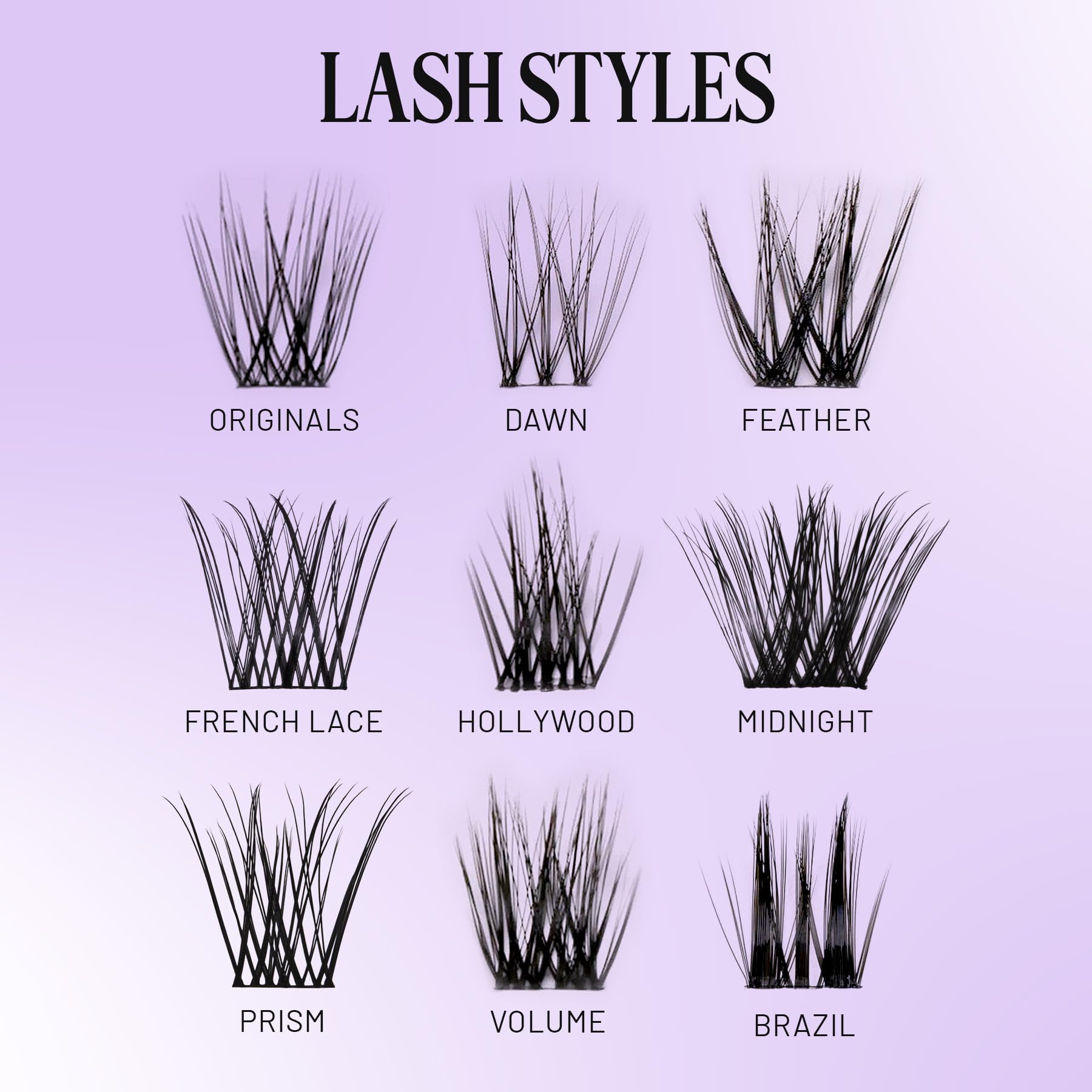 Lilac St – Dawn natürliche künstliche Wimpern-Cluster (12 mm, 3er-Pack) – kein "Make-up"-Look – DIY Wimpernverlängerungs-Widerstände – leicht und lebensecht – hält 10 Tage – tierversuchsfrei, vegan