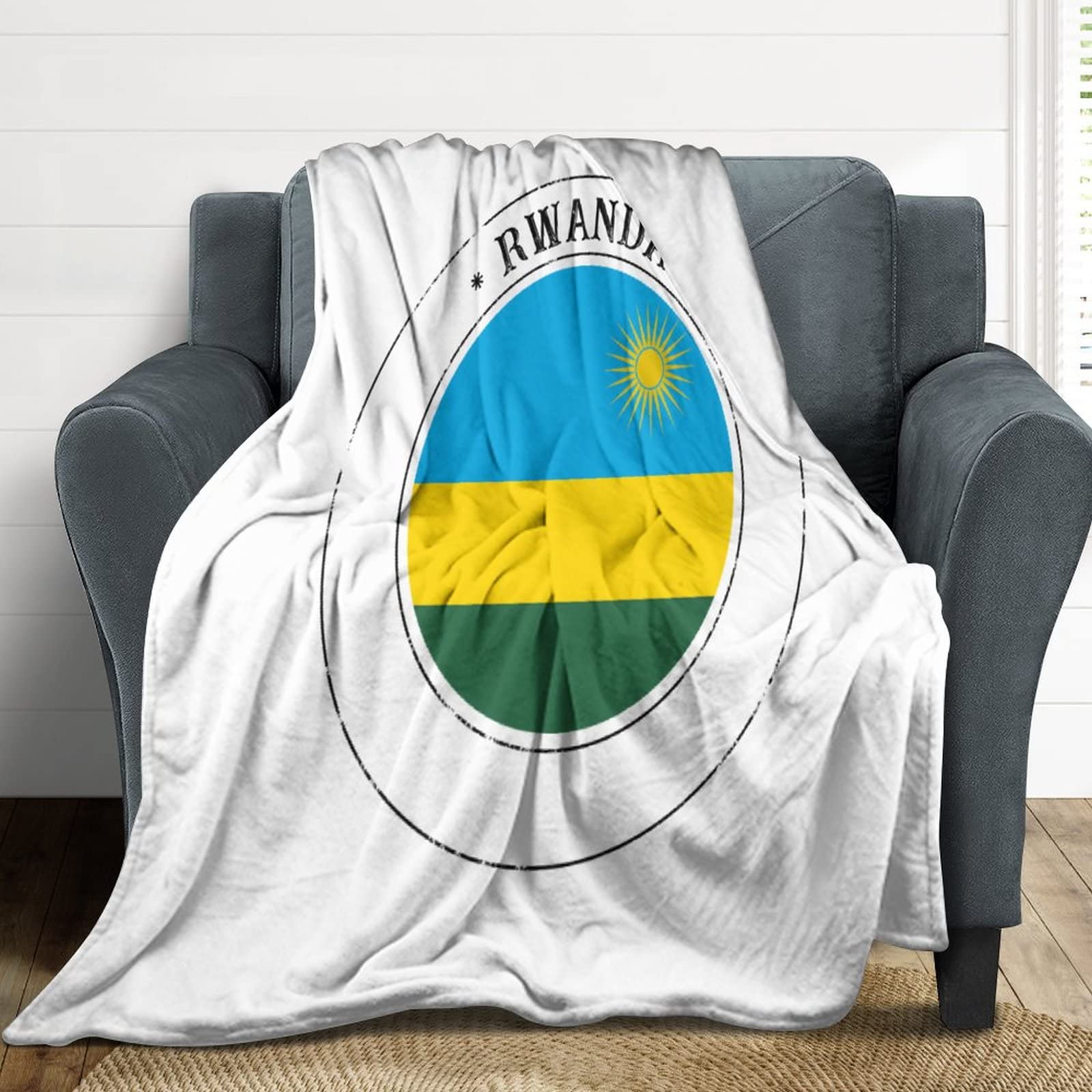 Couverture flanelle Rwanda douce et chaude grand format pour lit et voyage