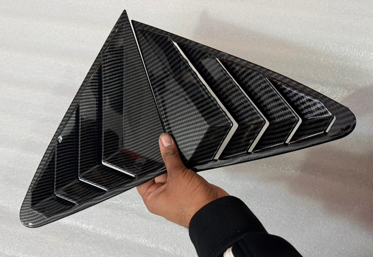 Virtus Window Louvers ABS Plastic Rear Side Window Louvers Light Weight Cover for Virtus Rear Car Louver Cover Attractive Look for Car. (Virtus-Window LOUVERS- Carbon)-image-30
