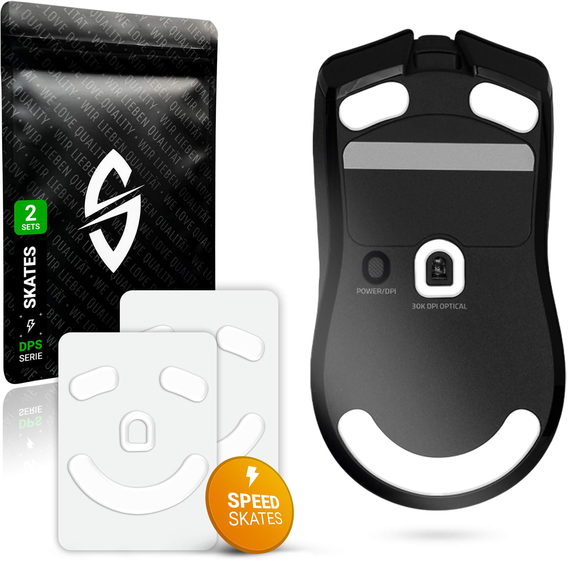 SensoryBoost DPS Glides (Set of 2) for Razer Viper V2 Pro - Ultra Fast, Rounded, Low Friction, , Durable, Replacement Mouse Feet, Skates - Gaming Mouse Upgrade Accessories