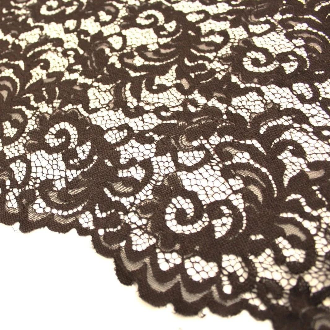 Rachel Corded Lace Fabric 60" Wide Soft Embroidery On Net Perfect for Bridal Dress Clothing Wedding | The Fabric Guys (Dark Brown) โ image 1