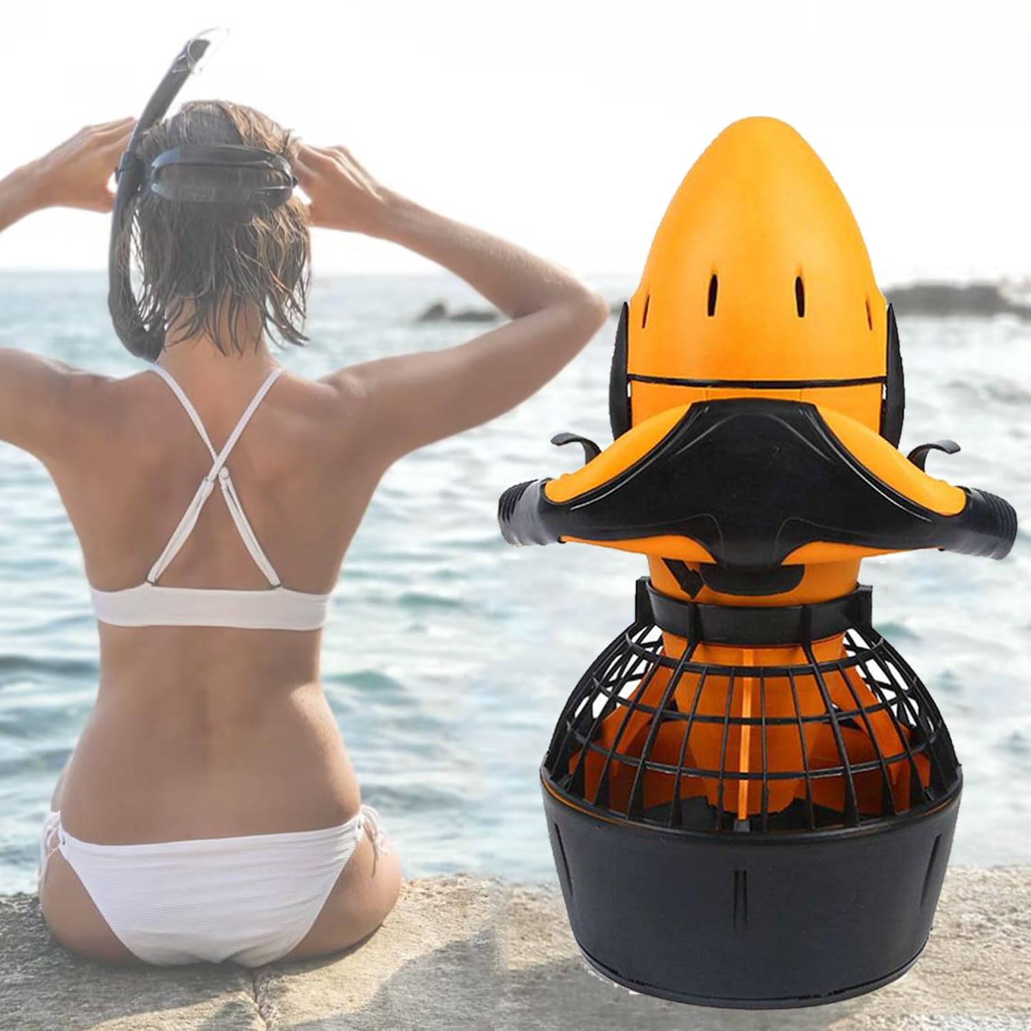 Soflightmok Scooter sous-Marin éLectrique 300w/500w,VéHicule sous-Marin à Propulsion De PlongéE en Scooter Mer,Scooter sous-Marin Intelligent à Double