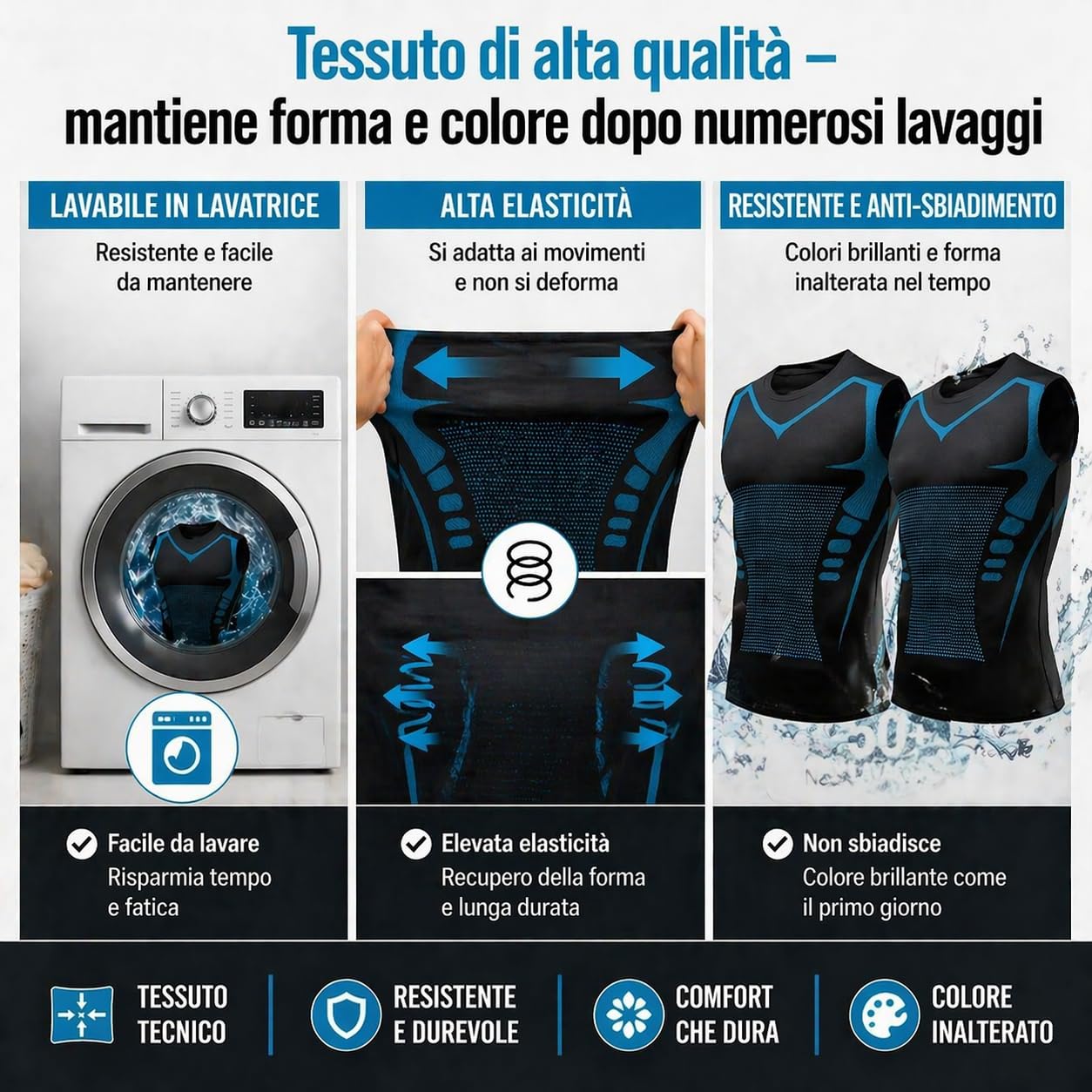 Canotta Uomo, V2 Maglia Senza Maniche Sportiva in Cotone e Fibra Tecnica, Traspirante e Comoda per Allenamento e Tempo Libero, Design Moderno