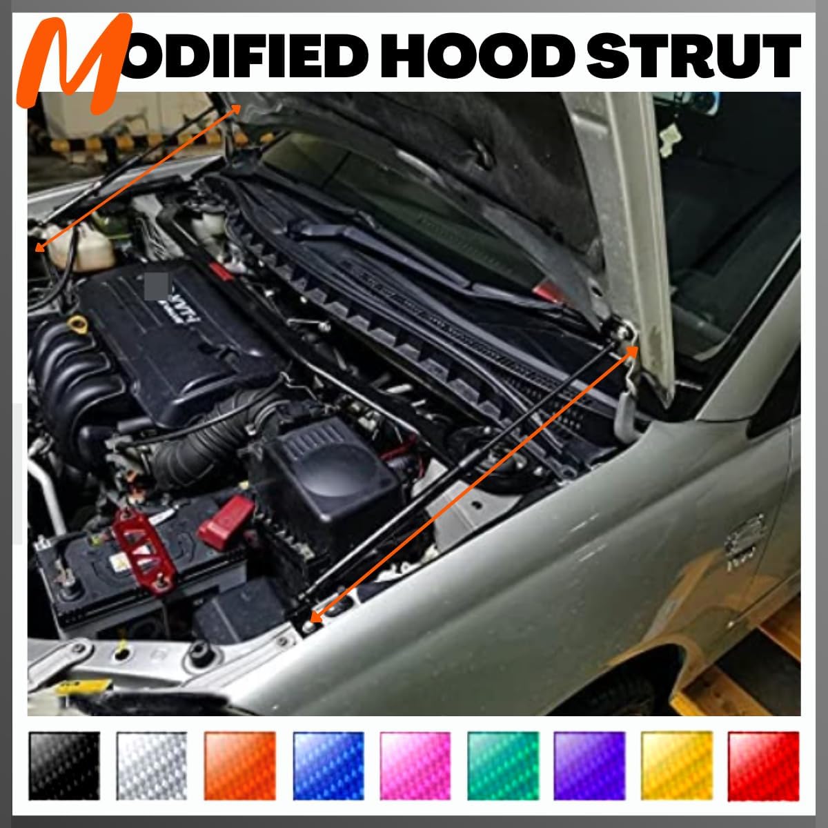 Front Hood Struts Compatible with Honda Element YH1/2 2003-2011 Shock Lift Supports Bonnet Gas Dampers Springs Kit No-Drill Bolt-on