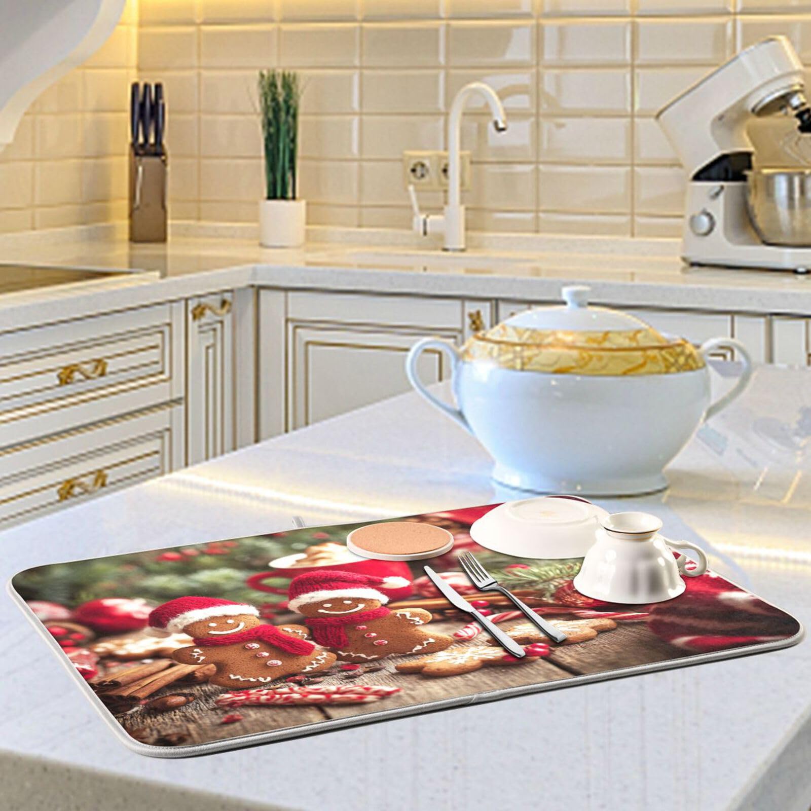 Alfombrilla Absorbente Encimera Seca Platos Tapete De Secado De Piedra Para Encimera De Cocina, Tapete De Secado De Platos Plegable, Tapete De Secado Rápido De Tierra De Diatomeas De Secado Rápido, Tapete