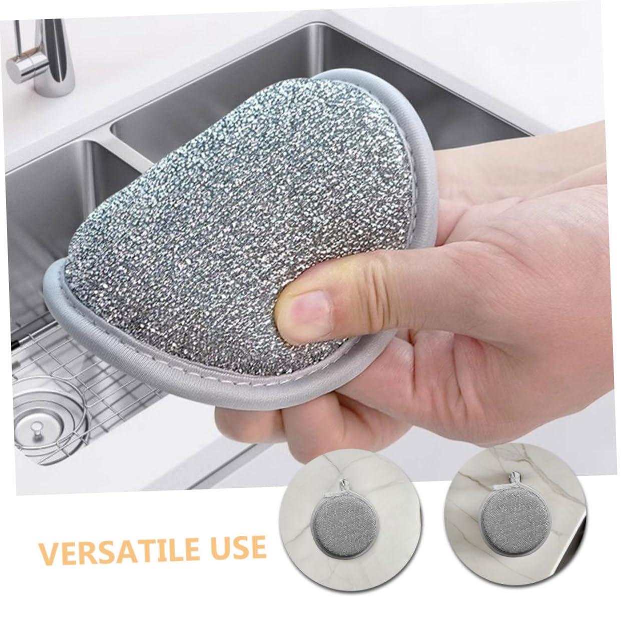 VALICLUD Paquete de 20 Esponjas de Limpieza para Cocina y Baño, Reutilizables, de Doble Cara Nailon y Esponja, Alta Absorción y Antiadherentes Color Plata para Lavar Platos