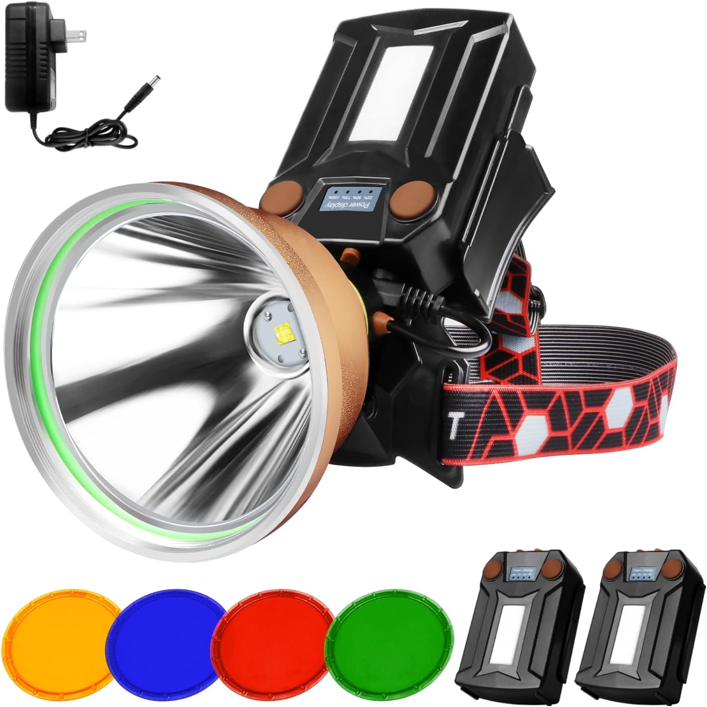 GearOZ 80000 LUX LED Coon Hunting Lights for Predator Coyote Hog, Hunting Headlamp Rechargeable