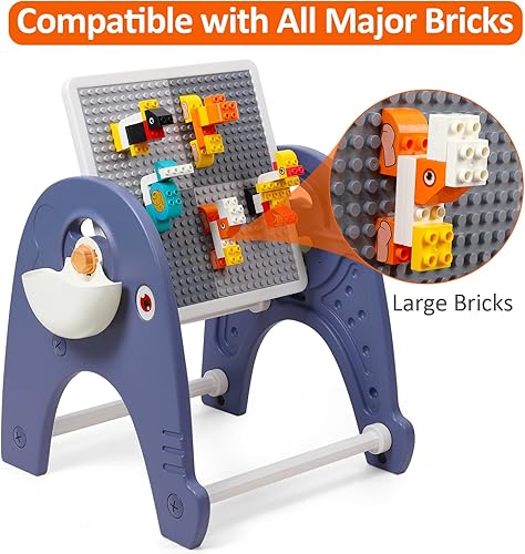 Miniatura 3 de Juego de mesa y silla para niños 4 en 1, mesa de actividades para niños pequeños de 3 a 5 años, mesa de actividades para niños pequeños con pizarra