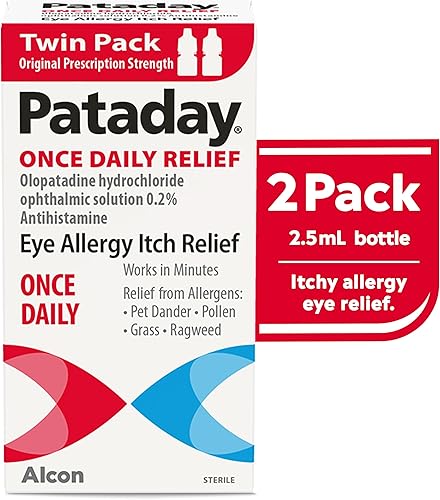 Miniatura 10 de Pataday Once Daily Relief - Gotas para los ojos Alcon, para alivio de la alergia ocular y picazón, 0.1 fl oz (paquete de 2)