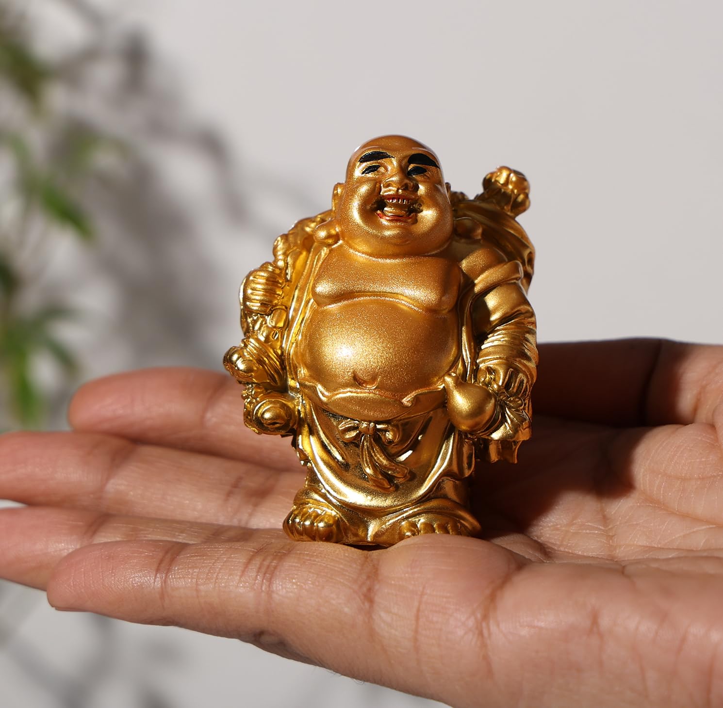 sculpmart Laughing Buddha for Good Luck - Small Laughing Buddha for Car Dashboard Decorative Happy Man for Good Luck and Home Decor