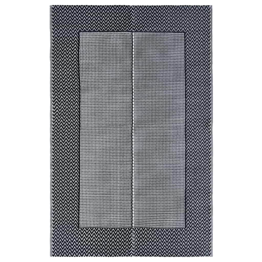 vidaXL Outdoor Carpet Grey 120x180 cm | Polypropylene Patio Rug | Double Layer Jacquard Terrace Mat | Durable Balcony & Pool Area Rug | Easy Clean Indoor/Outdoor Carpet