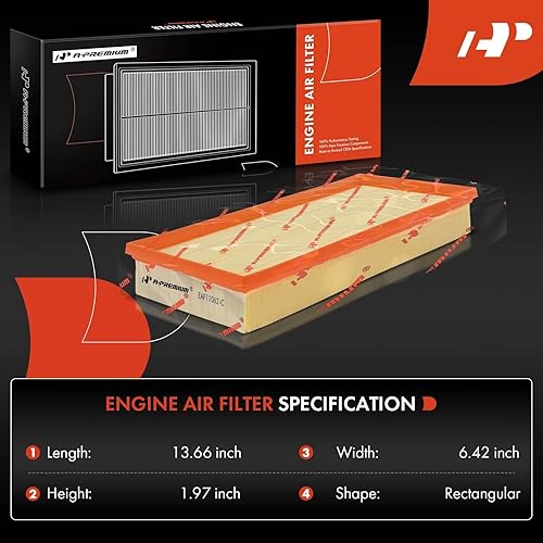 Miniatura 2 de A-Premium Filtro de aire del motor - Compatible con Land Rover Discovery, Range Rover, Sport - 2010-2022 - Panel flexible