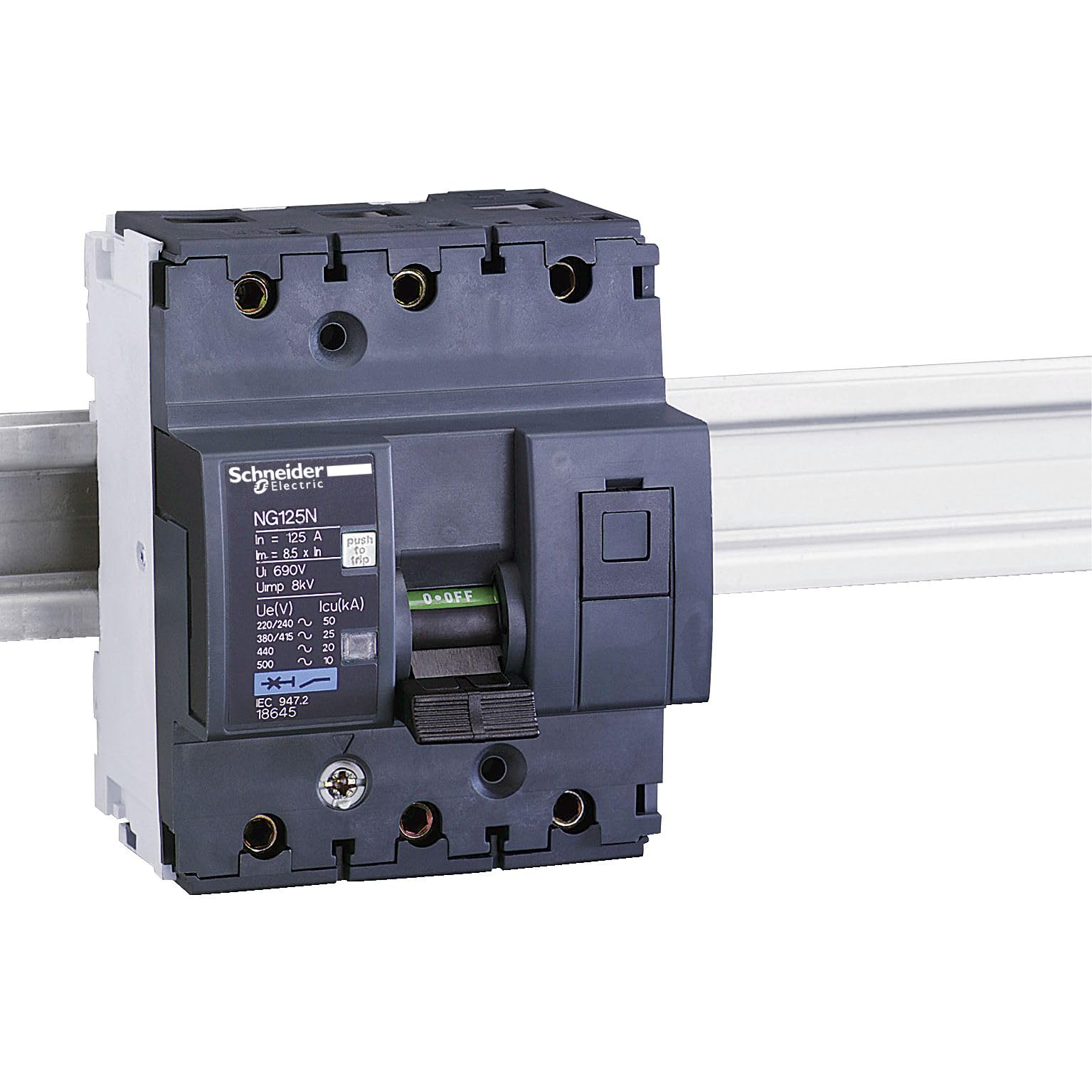 Schneider Electric 18638 Interruptor Automático Magnetotérmico, NG125N, 3P, 50A, Curva C