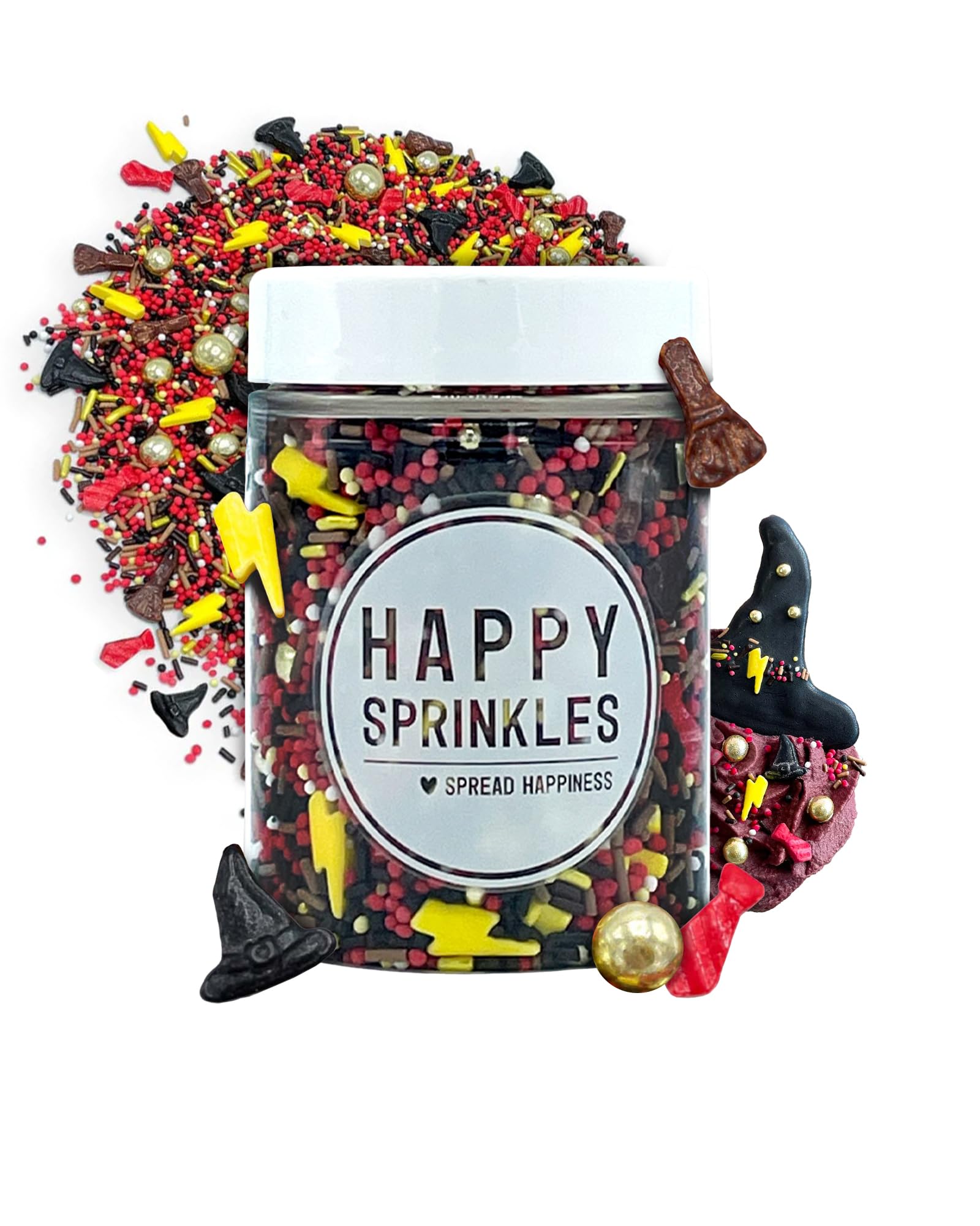 Happy Sprinkles World of Magic 90g - Bunter Streusel Mix mit Schokolade - Tortendeko Essbar mit Magischen Motiven - Deko für Kuchen, Kekse & Eis