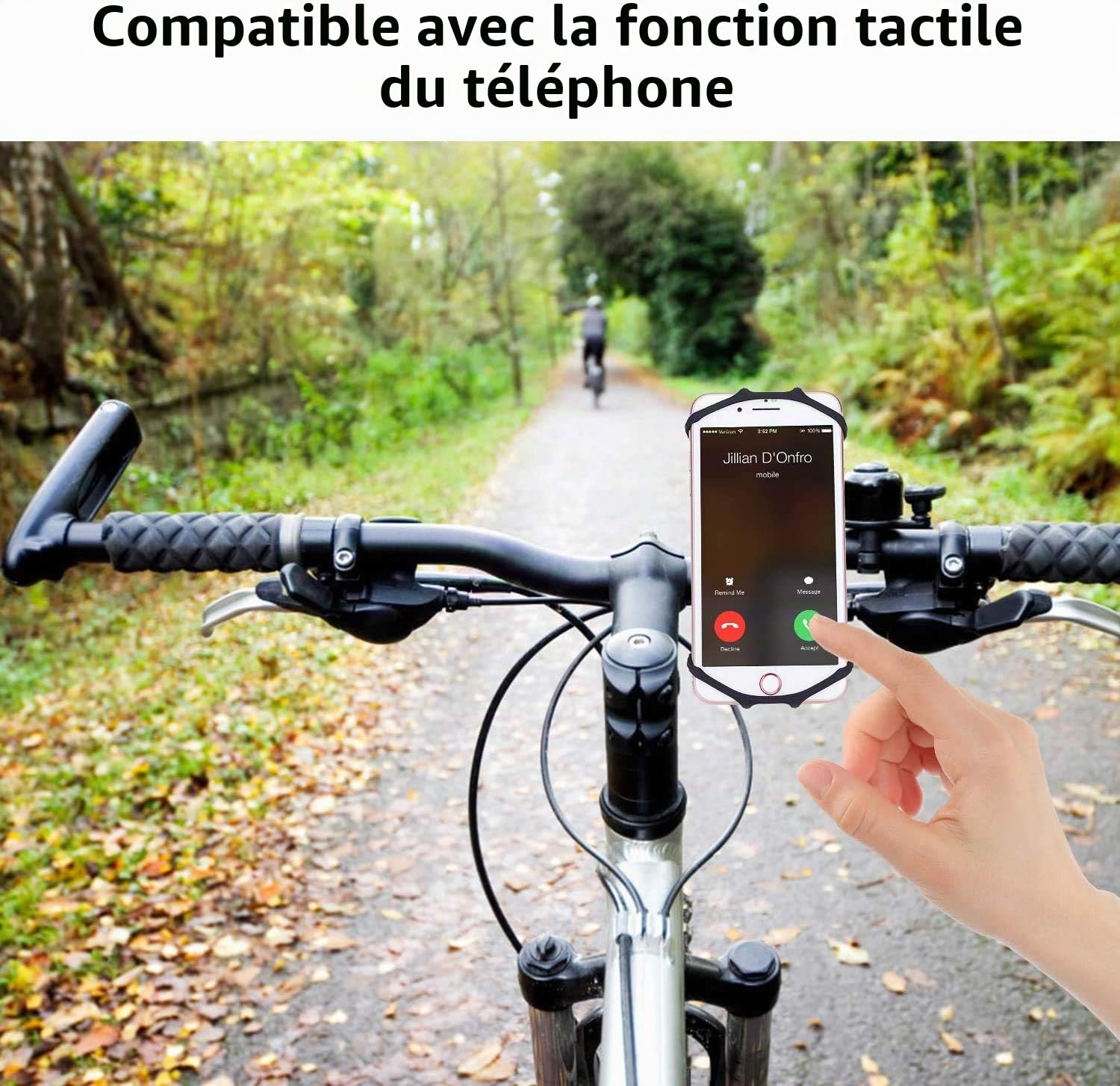 Support en silicone pour téléphone portable pour vélo, universel, rotatif à 360°, compatible avec iPhone SE/11/12/13/14 Pro Max/X/XS MAX/XR/8'' à 6,5'' Smartphones