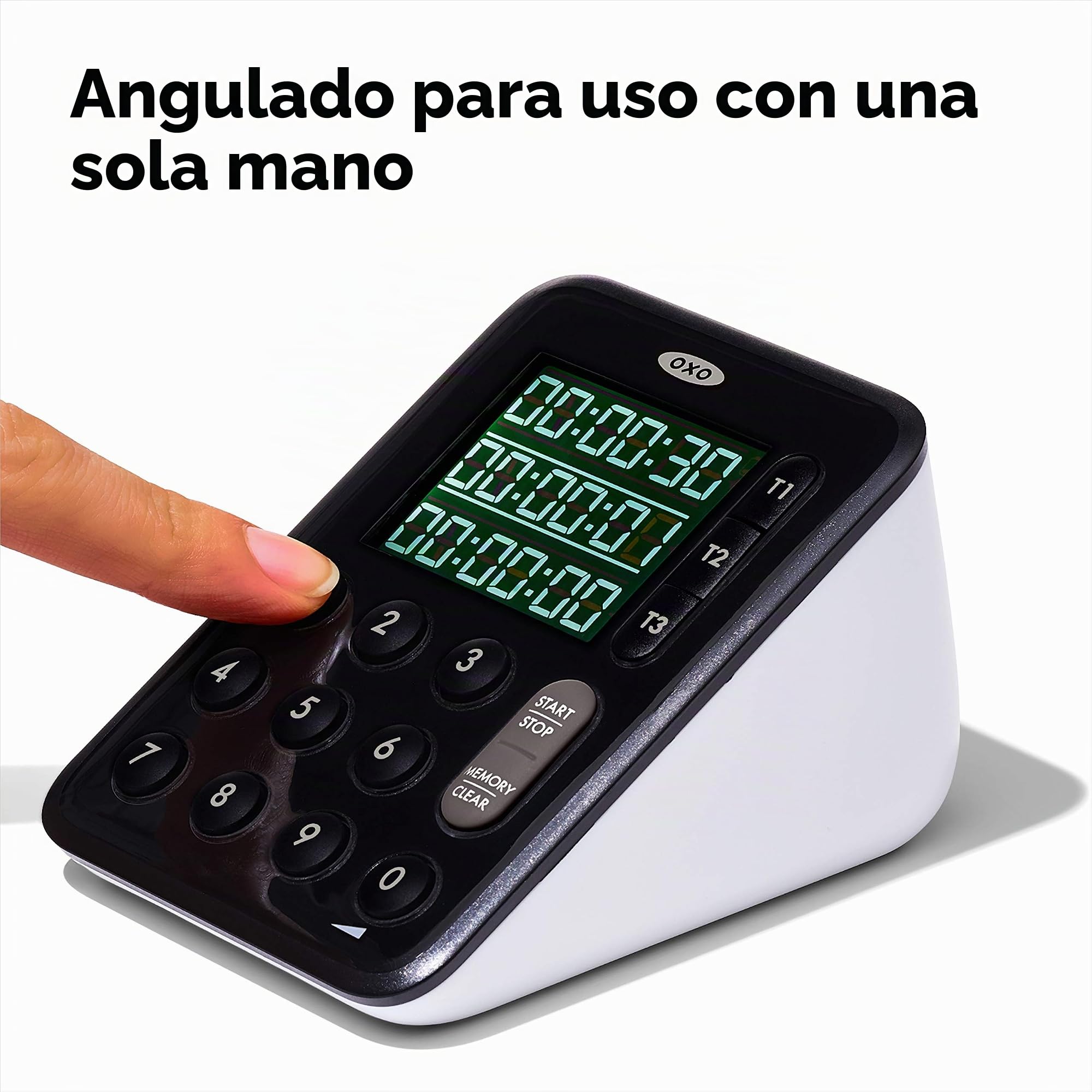 OXO Good Grips 11303700 - Temporizador Triple para Cocina, plástico, Color Negro