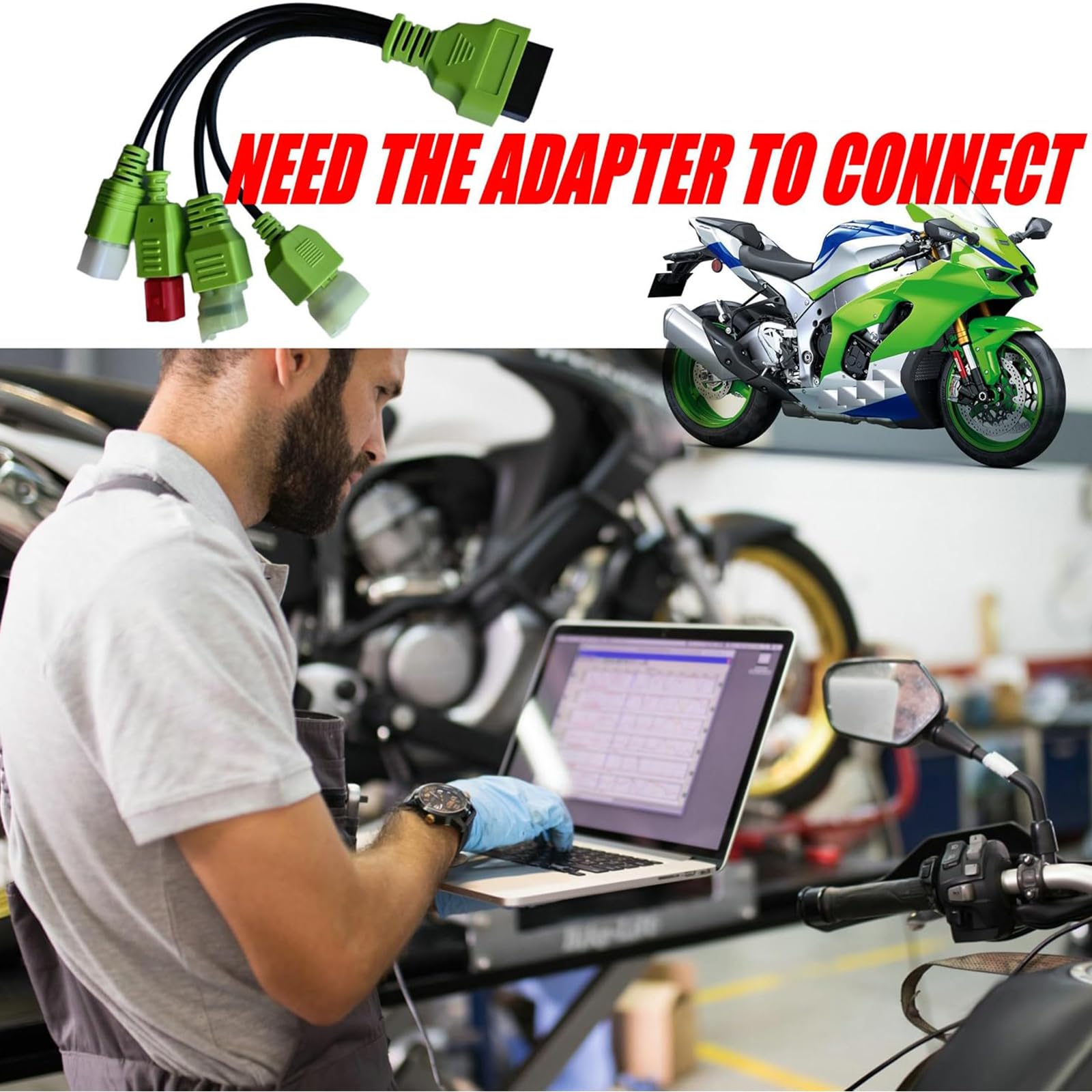 Cable Fuerte para Motocicleta, Equipo de diagnóstico de Motocicleta, Cables, Cable de diagnóstico de Motor de Motocicleta para Unidad de conducción