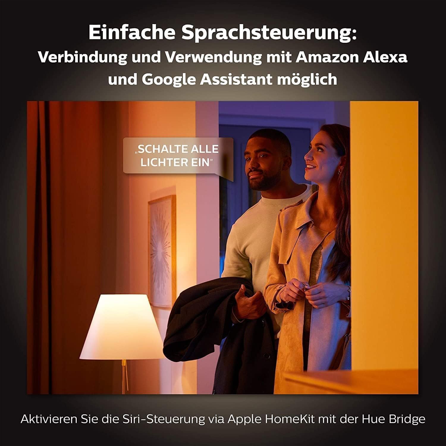 Philips Hue White & Color Ambiance E14 LED Lampe (470 lm), dimmbares LED Leuchtmittel für das Hue Lichtsystem mit 16 Mio. Farben, smarte Lichtsteuerung über Sprache und App