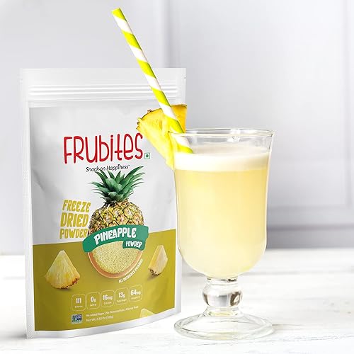 Miniatura 5 de Frubites Polvo de piña liofilizado, sin azúcar, sin conservantes, sin aditivos, sin gluten, vegano, polvo de fruta totalmente natural, 3.5 onzas