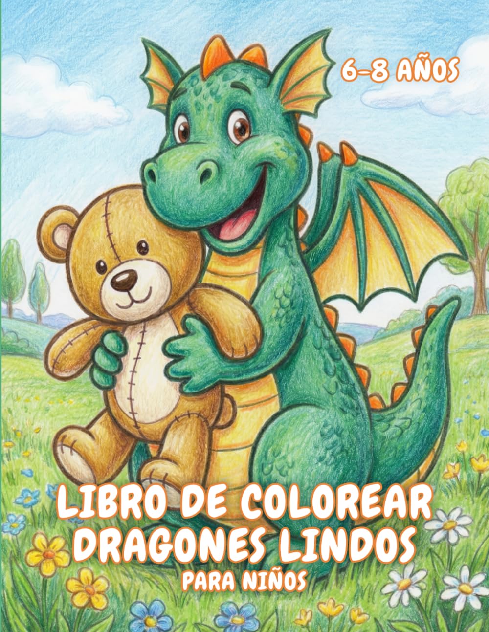 Libro de Colorear Dragones Lindos para Niños: 50 Dragones Detallados para Relajación – Páginas de Colorear Perfectas para Niños (6-8 años)