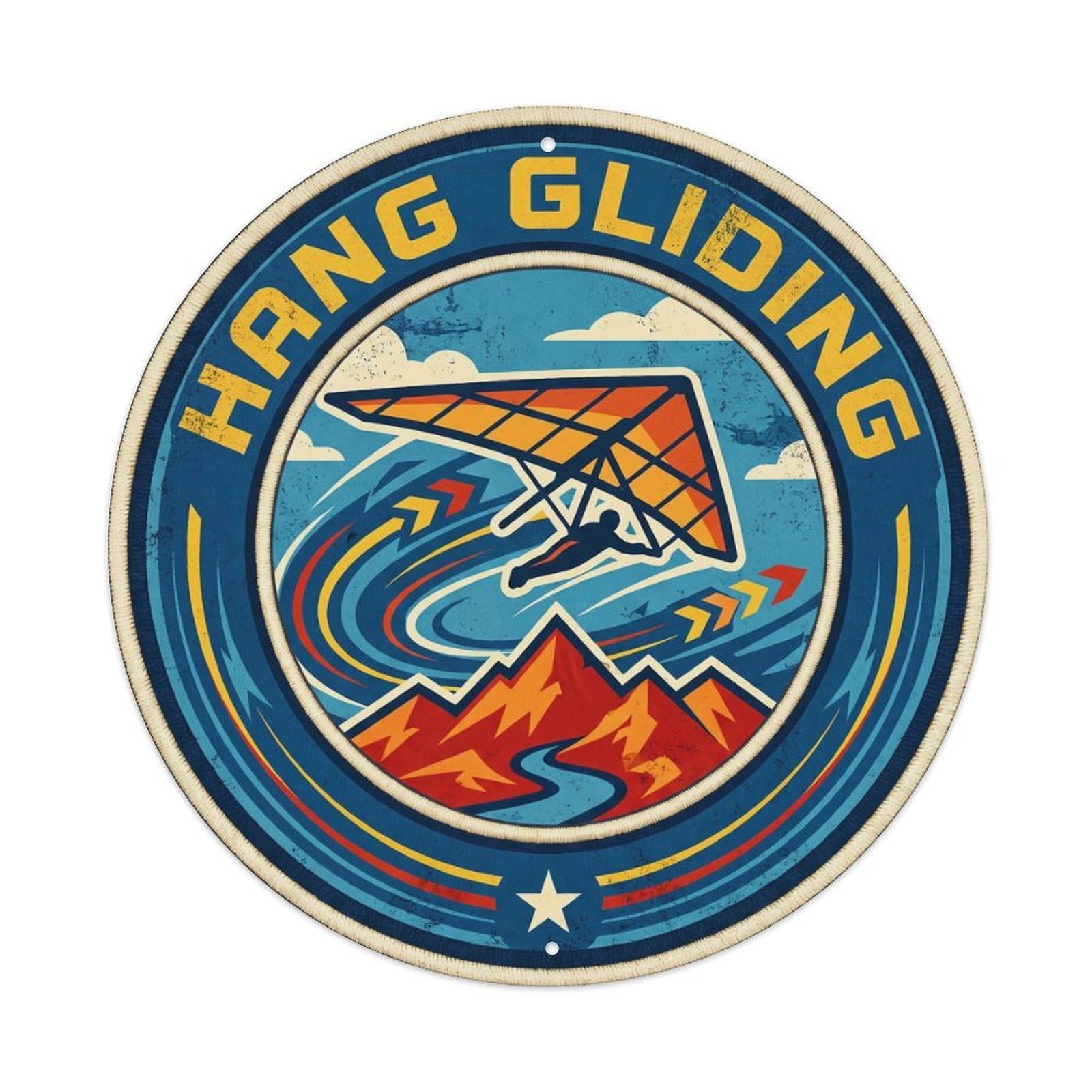 Vintage Hang Gliding Extreme Sports Badge Metal Tin Sign