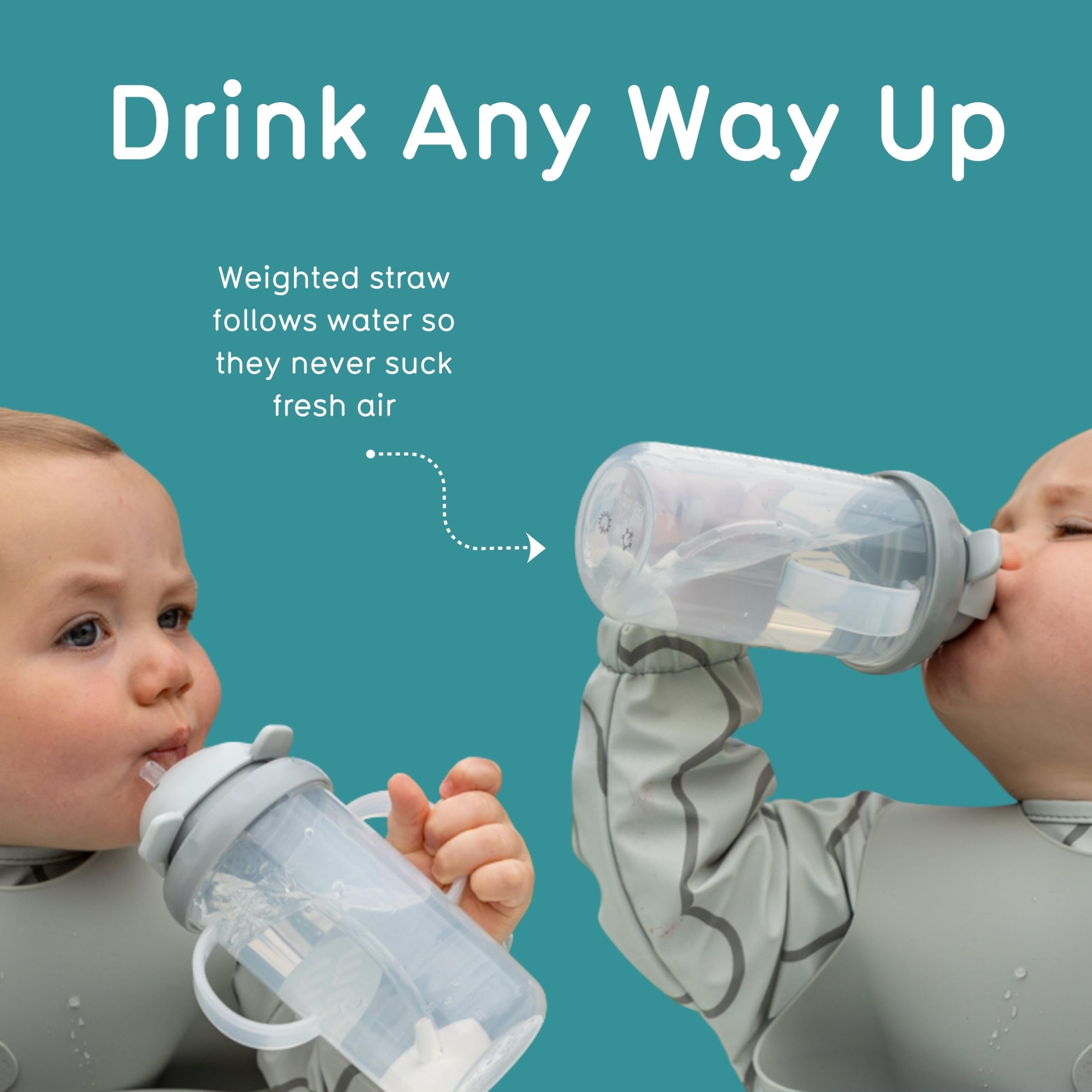 TUM TUM Bicchiere Antigoccia Bambini Ribaltabile, Bicchiere con Cannuccia, 300 ml, Senza BPA - L'Orso Boris