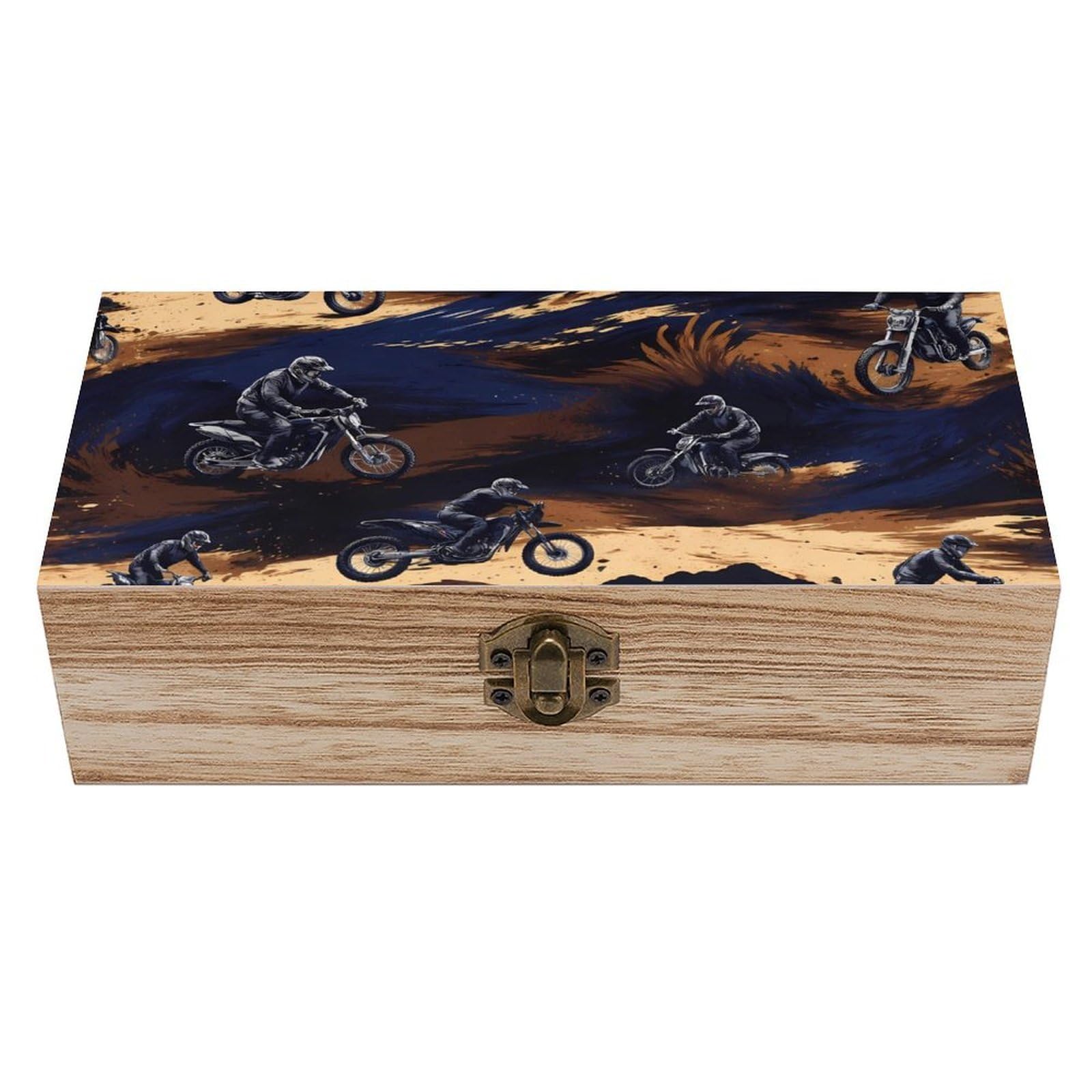 HLBSDM Neon Dirt Bike Wooden Storage Box