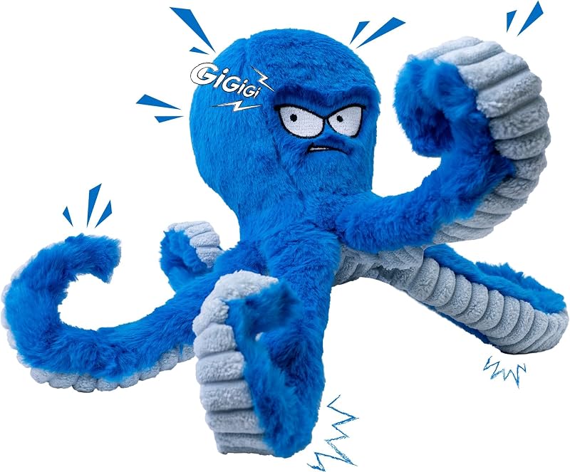 Brinquedo para Cães com Apito e Papel que Faz Barulho, Polvo Azul LEGEND SANDY ML001, 29,01 x 7,62 x 5,00 cm
