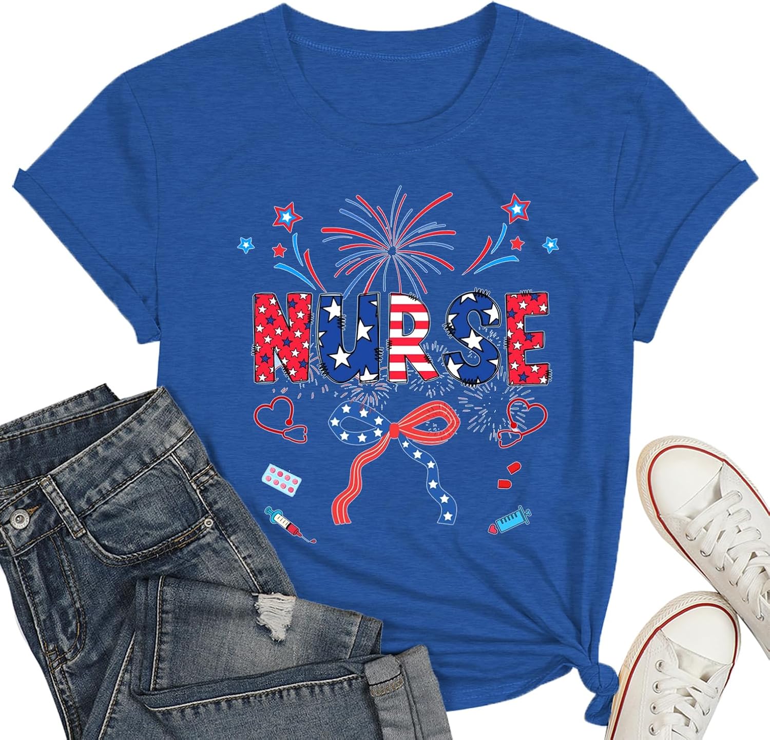 4th of July Bow Tank Top Women-Vintage American Bow Sleeveless Shirt USA Flag Tee Top Patriotic Tank Top