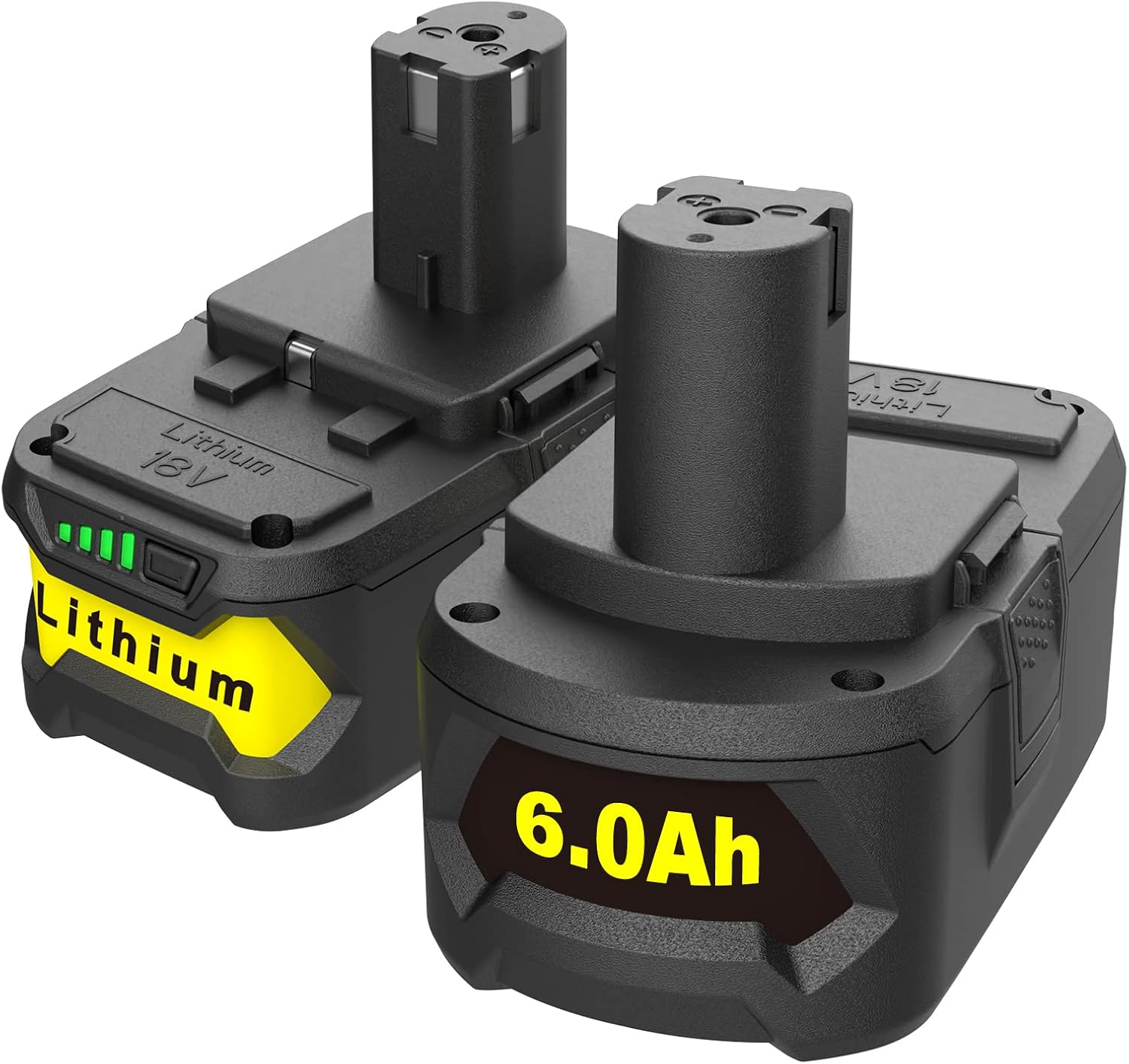 ANTRobut 2Pack P108 6.0Ah 18V Lithium Replacement Battery for Ryobi 18V Battery P102 P103 P104 P105 P107 P109 Compatible with Ryobi 18V ONE+ Cordless Tools