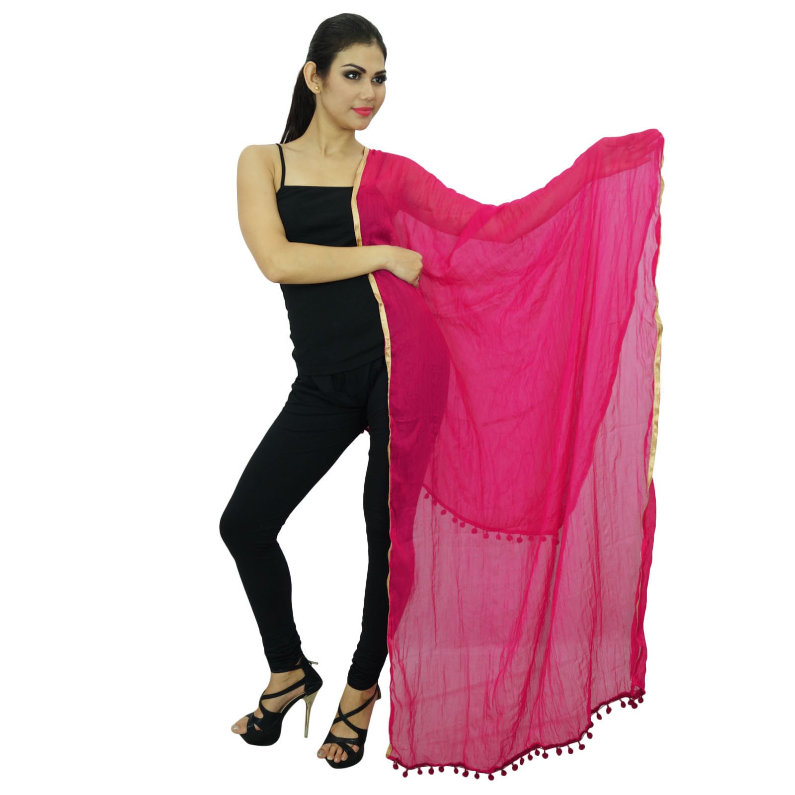 Chiffon Blend Long Stole Indian Dupatta Neck Scarves Chunni Gift For Her