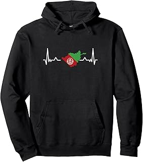 Afghan Flag Country Map Outline Heartbeat Afghanistan Pullover Hoodie