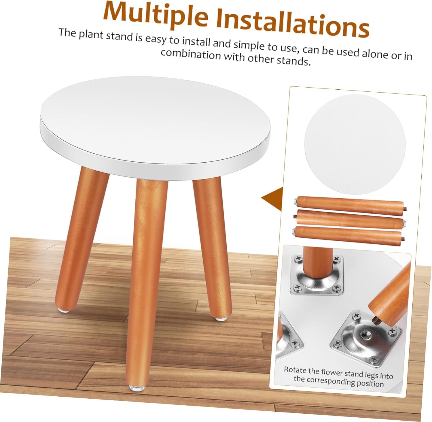 SUPVOX 2pcs Plant Stand Small Indoor Plant Stools Natural Wood Finish Easy to Install Decor
