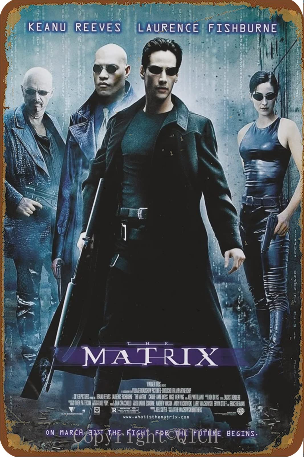 Matrix Retro Vintage Tin Sign Funny Poster - 8×12 Inch Tin Metal Sign for Garage, Bar, Cinema, Living Room, Man Cave, Art Deco