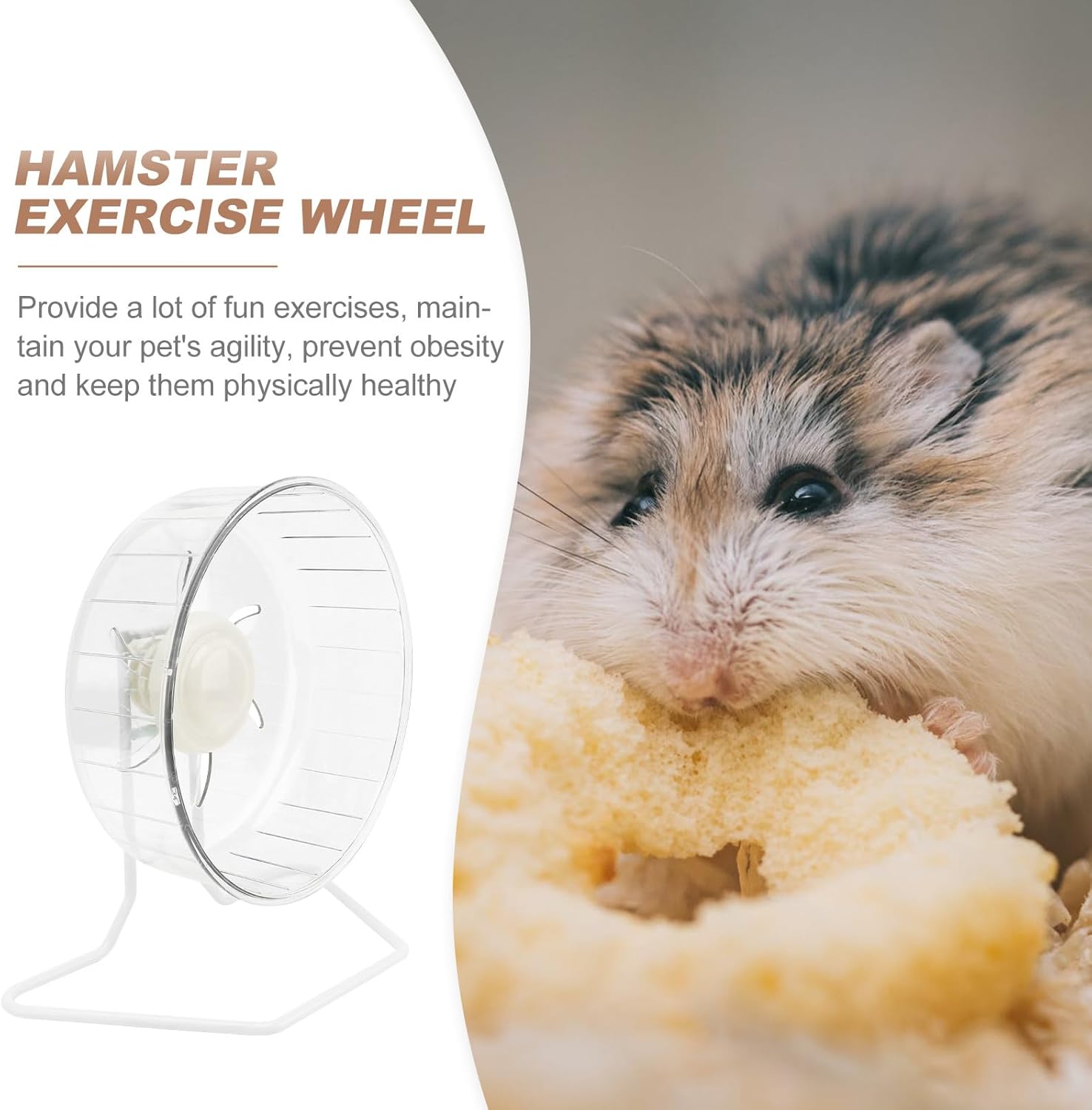 PRETYZOOM Hamster Quiet Exercise Wheel with Stand, 16cm Silent Running Wheel for Hamsters, Gerbils, Mice – Noise-reducing Small Animal Fitness Accessory