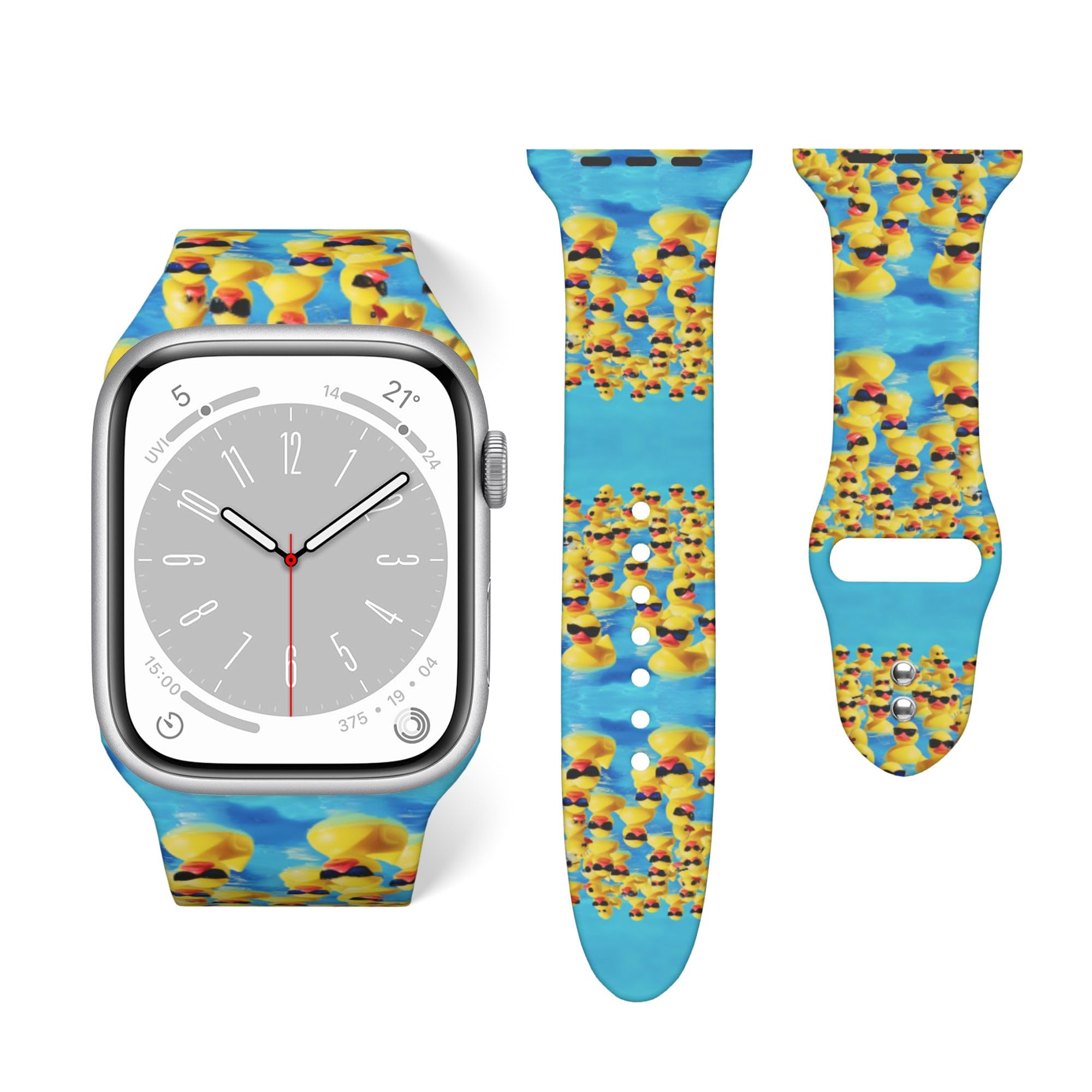 Fashion Silicone Band Compatible with Apple Watch, Soft Full Print Design for Series 10/9/8/7/SE/6/5/4/3/2/1