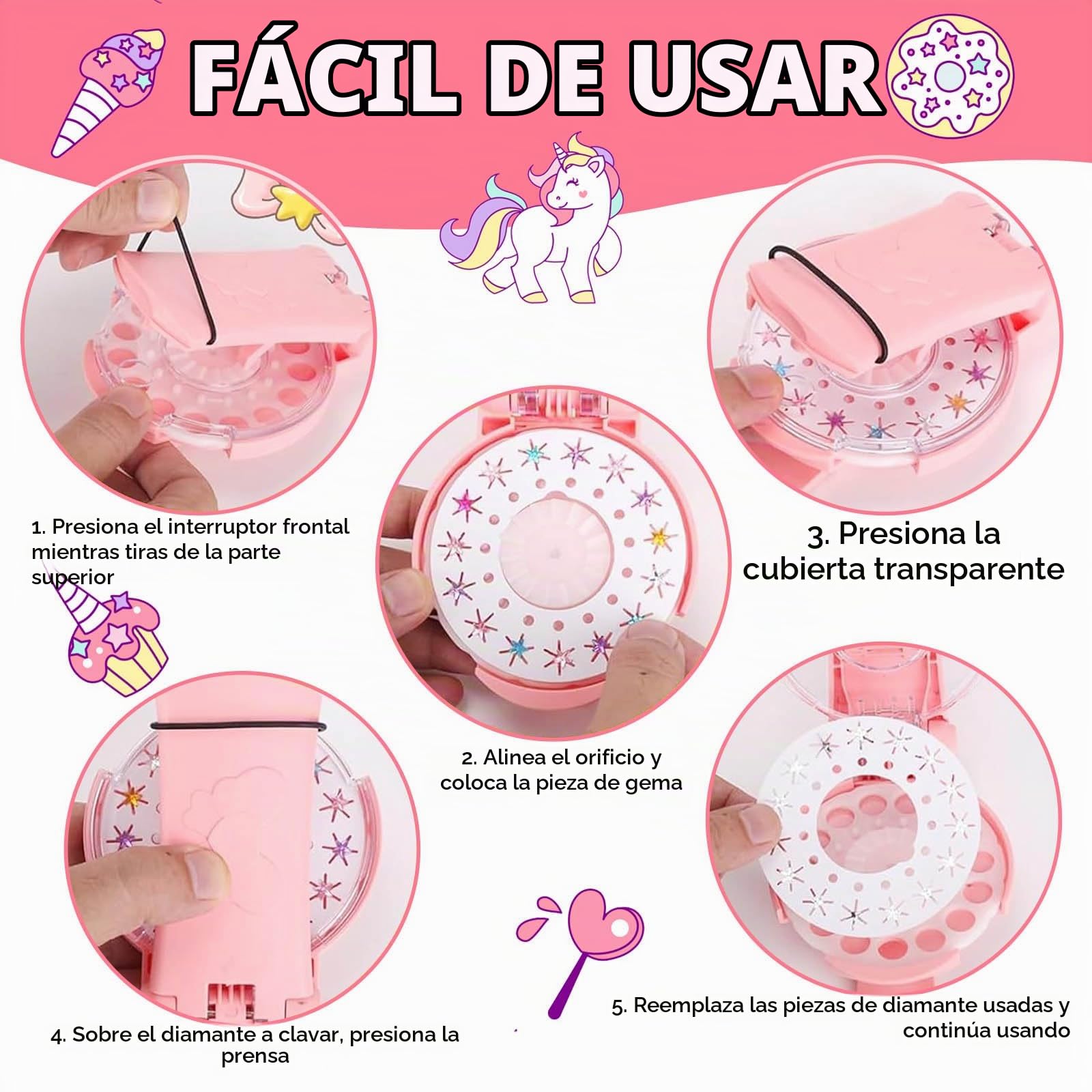 Herramientas de Peinado, Kit de Peinado para Niñas con 120 Gemas, Kit de Trenzado de Pelo para Niña, Regalo de Cumpleaños y Navidad