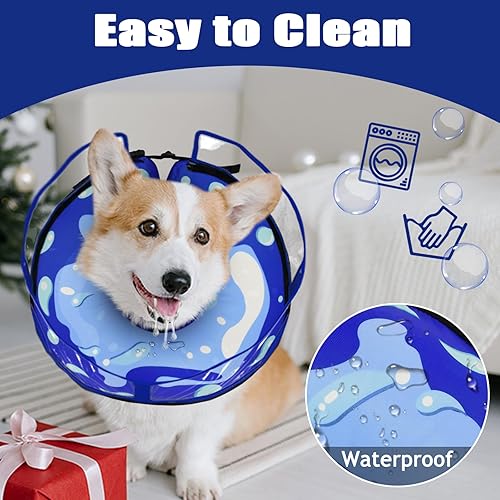 Miniatura 8 de BARKLESS Cono de perro, collar de dona suave para perro después de la cirugía para perros pequeños, medianos y grandes, cono inflable para perro con